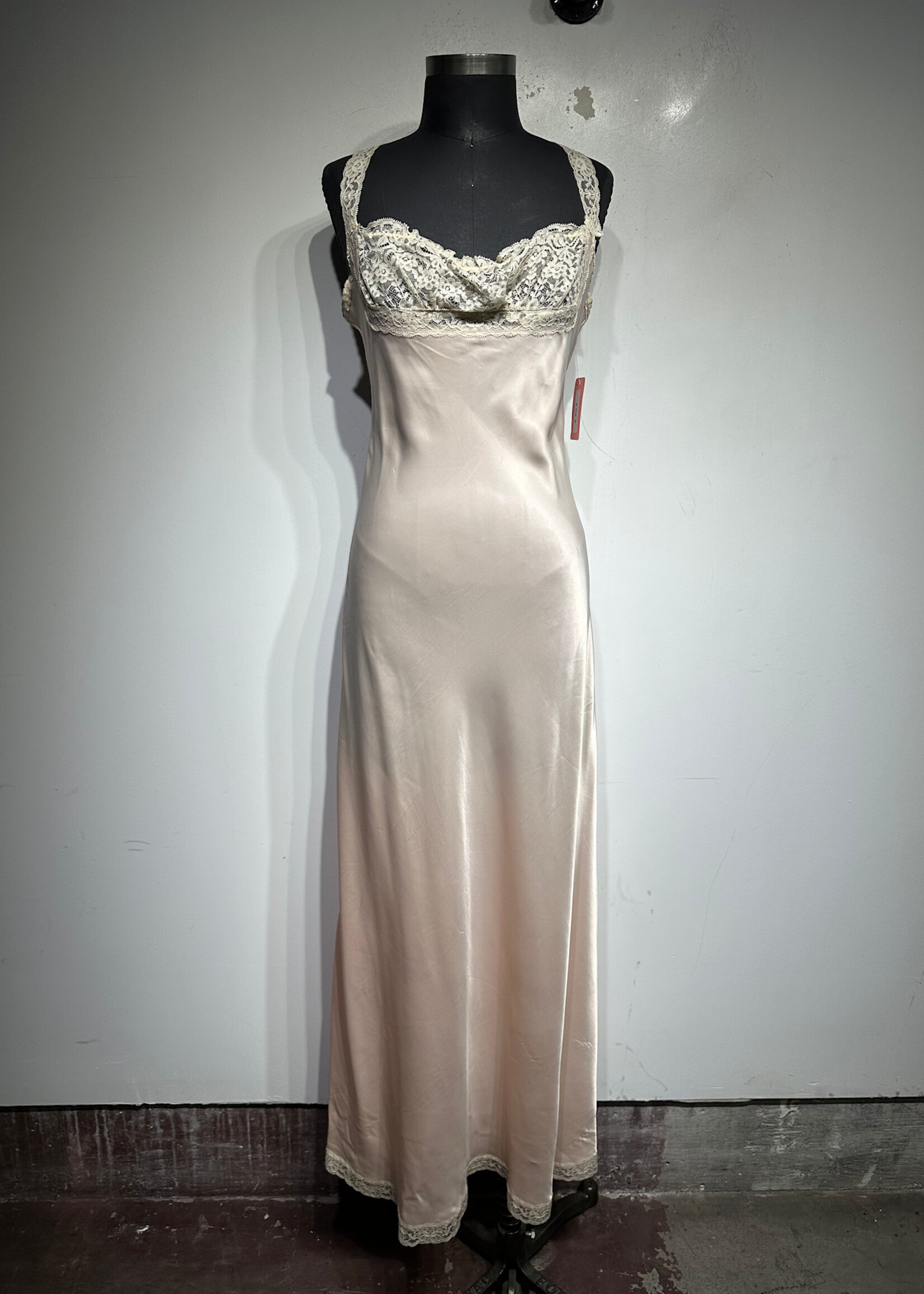 Lindsey Roscoe Light Pink Satin Slip Dress Jacket Set S