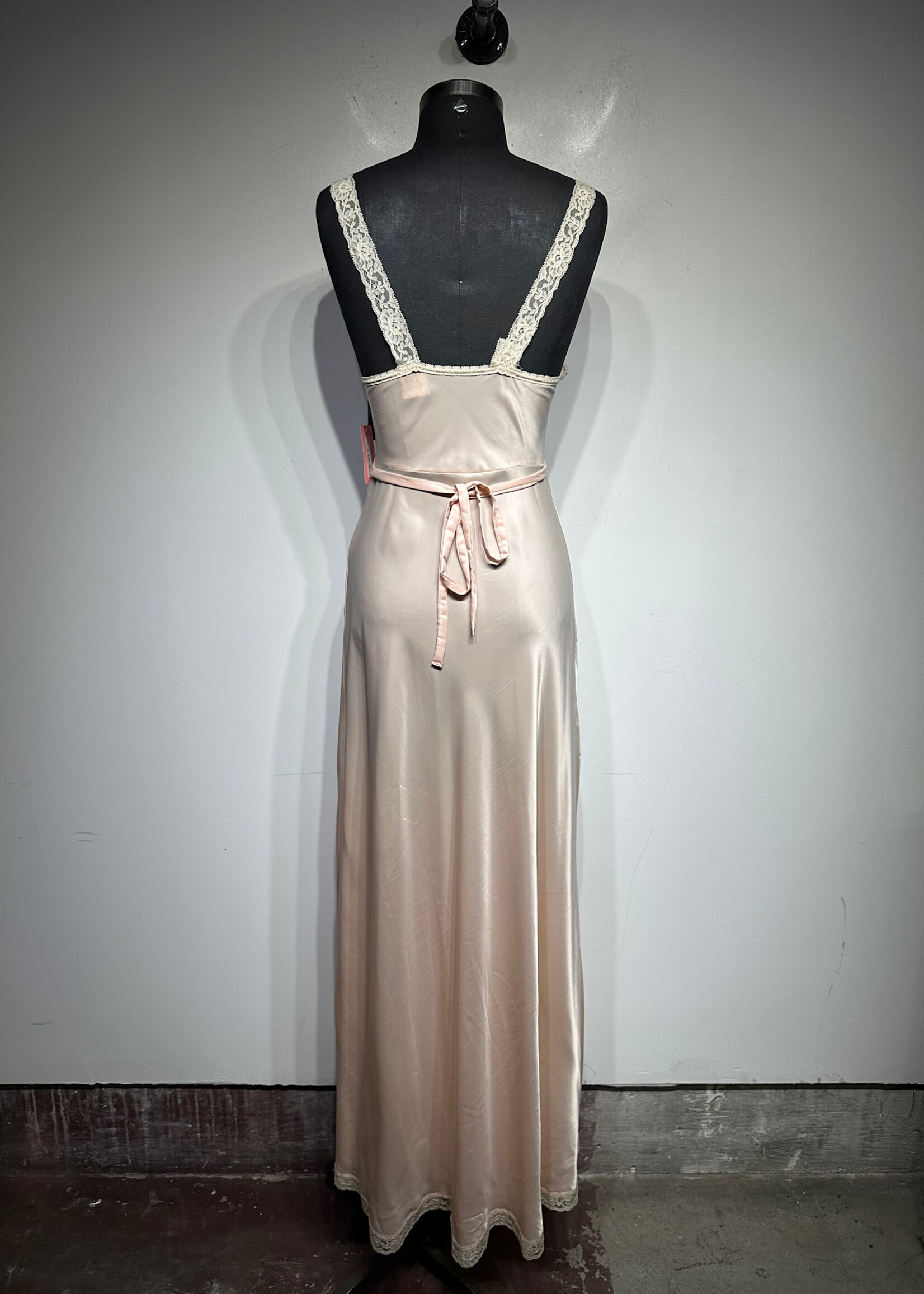 Lindsey Roscoe Light Pink Satin Slip Dress Jacket Set S