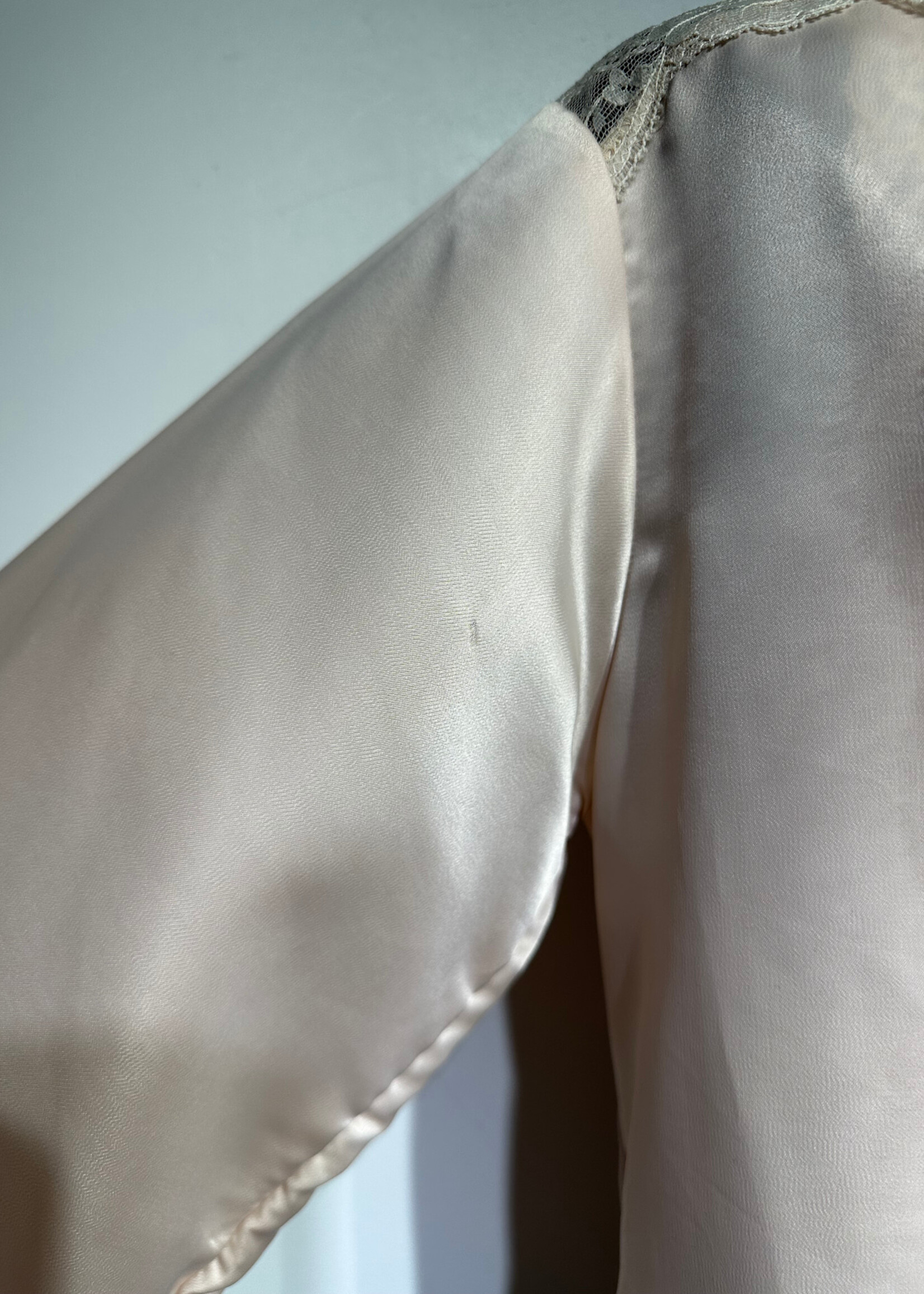 Lindsey Roscoe Light Pink Satin Slip Dress Jacket Set S