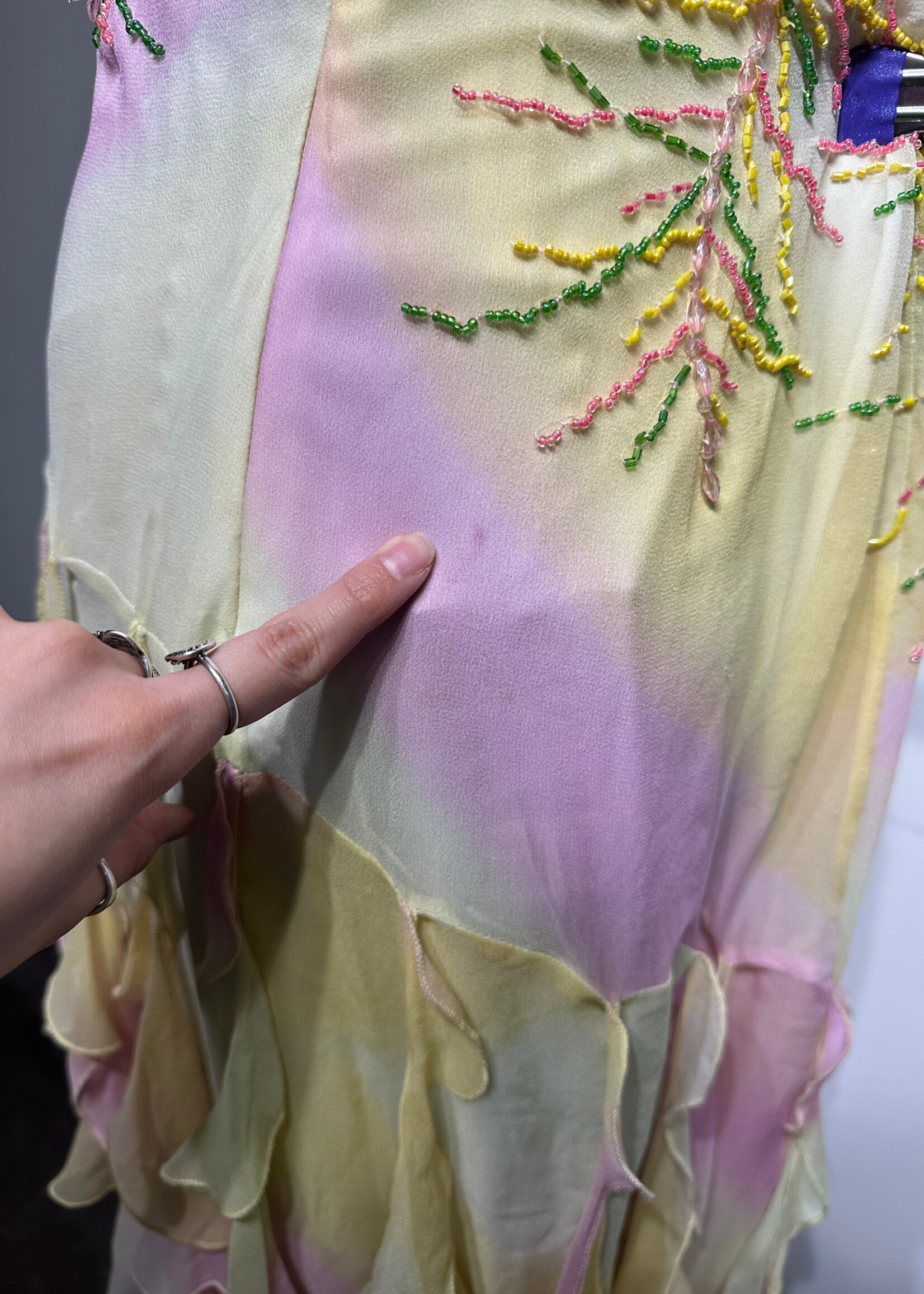 NWT Hi Fashions Pink Yellow Halter Dress 14/XL