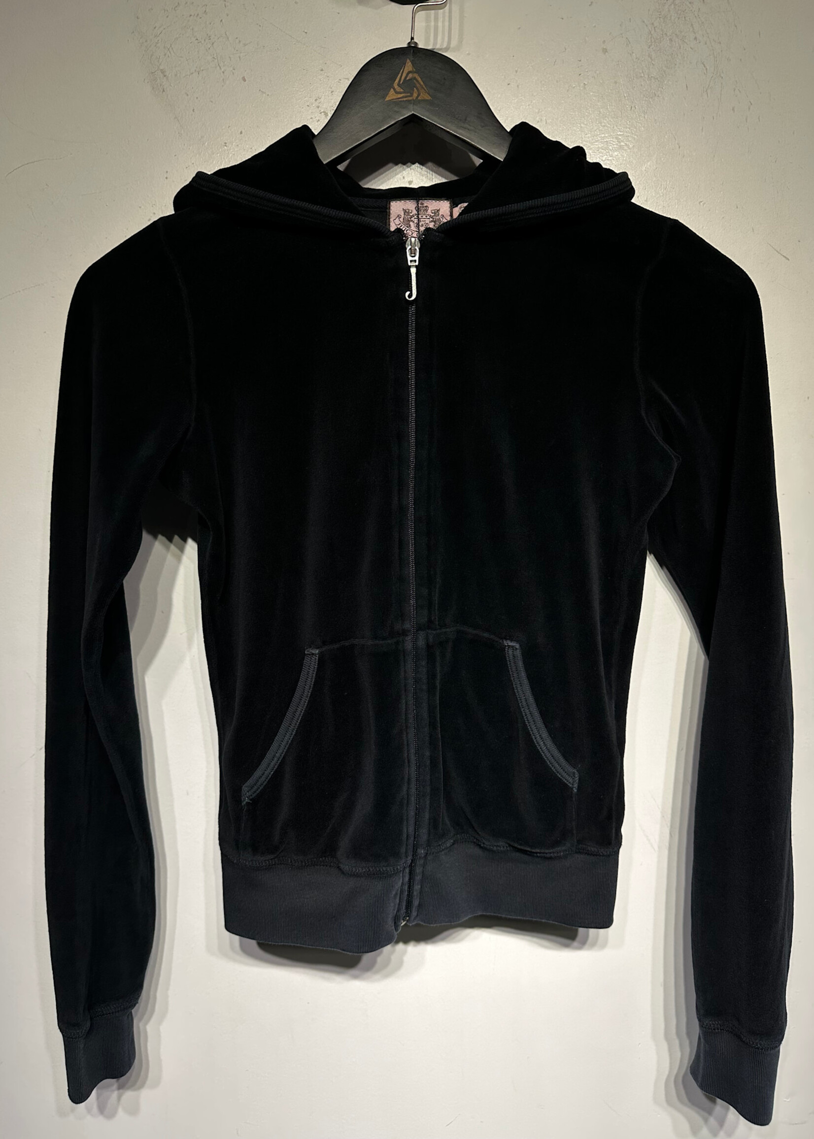 Juicy Couture Y2K Black Velvet Zipup Fem S