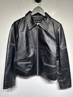 Metrostyle Black Leather Zip Jacket 6/M