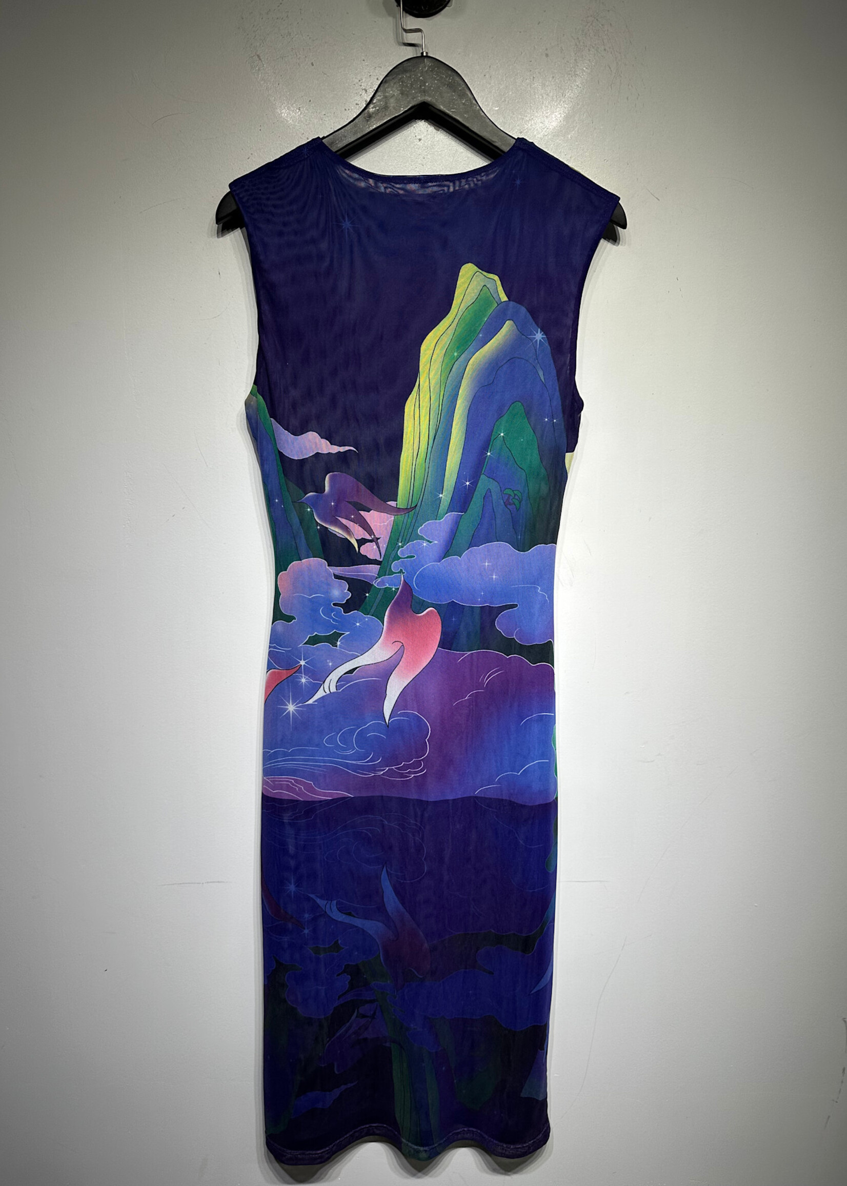 Find Me Now Purple Angel Mesh Tank Dress M Fem