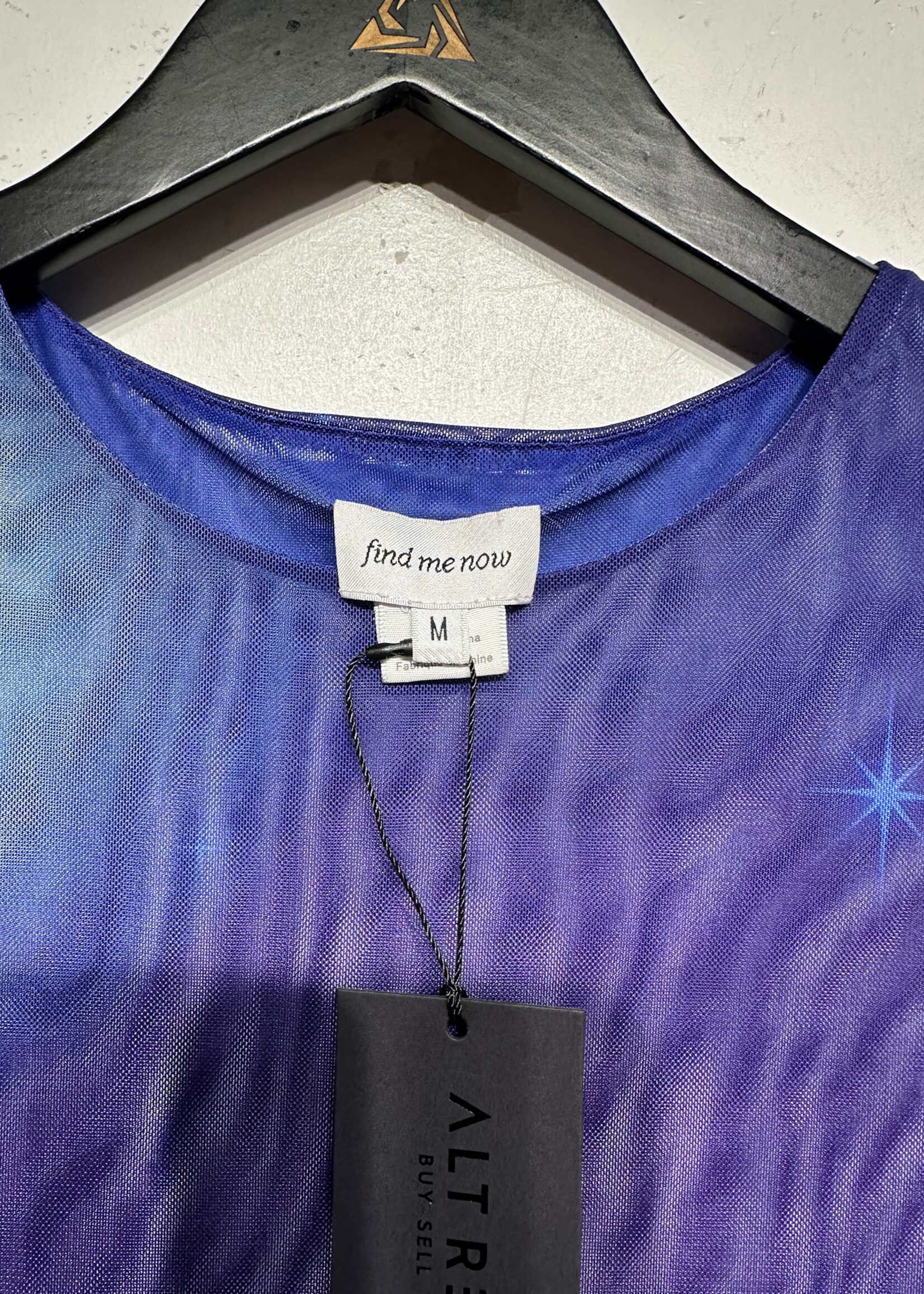 Find Me Now Purple Angel Mesh Tank Dress M Fem