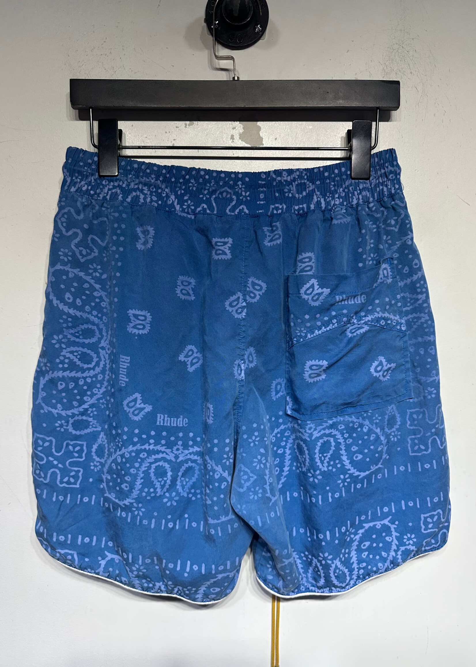 Rhude Blue Printed Stretch Shorts As Is M/28-32"