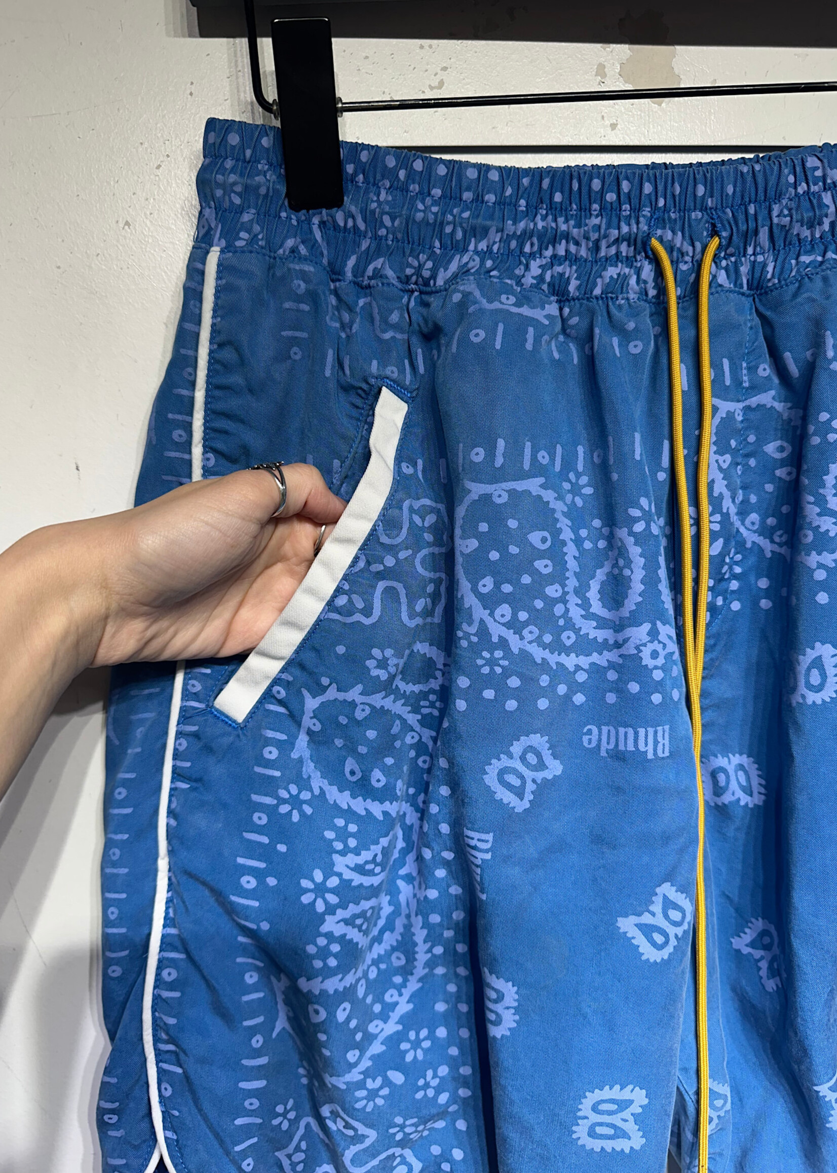 Rhude Blue Printed Stretch Shorts As Is M/28-32"