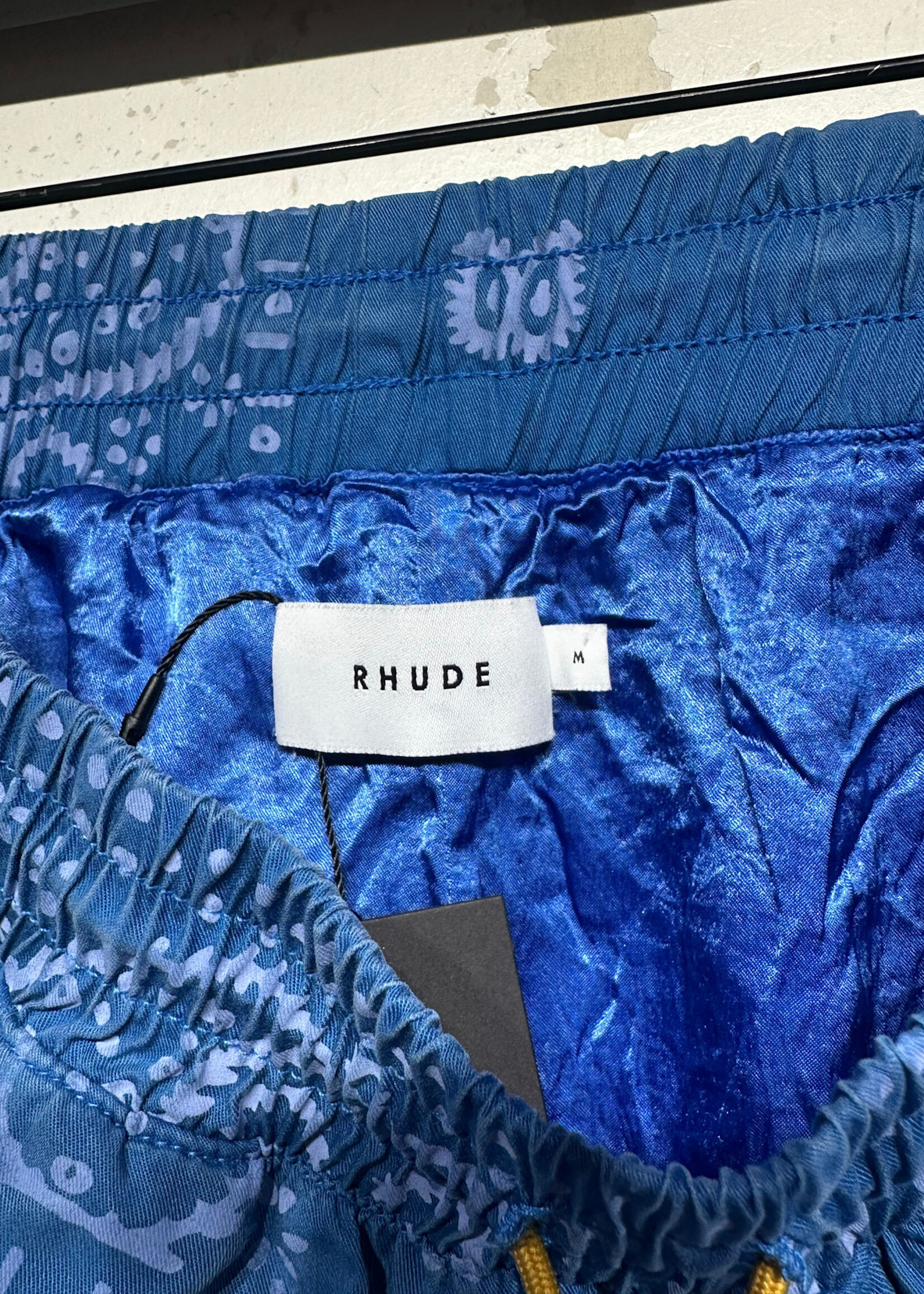 Rhude Blue Printed Stretch Shorts As Is M/28-32"