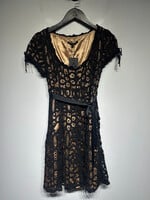 Betsey Johnson Black Crochet Lace Midi Dress 6/S