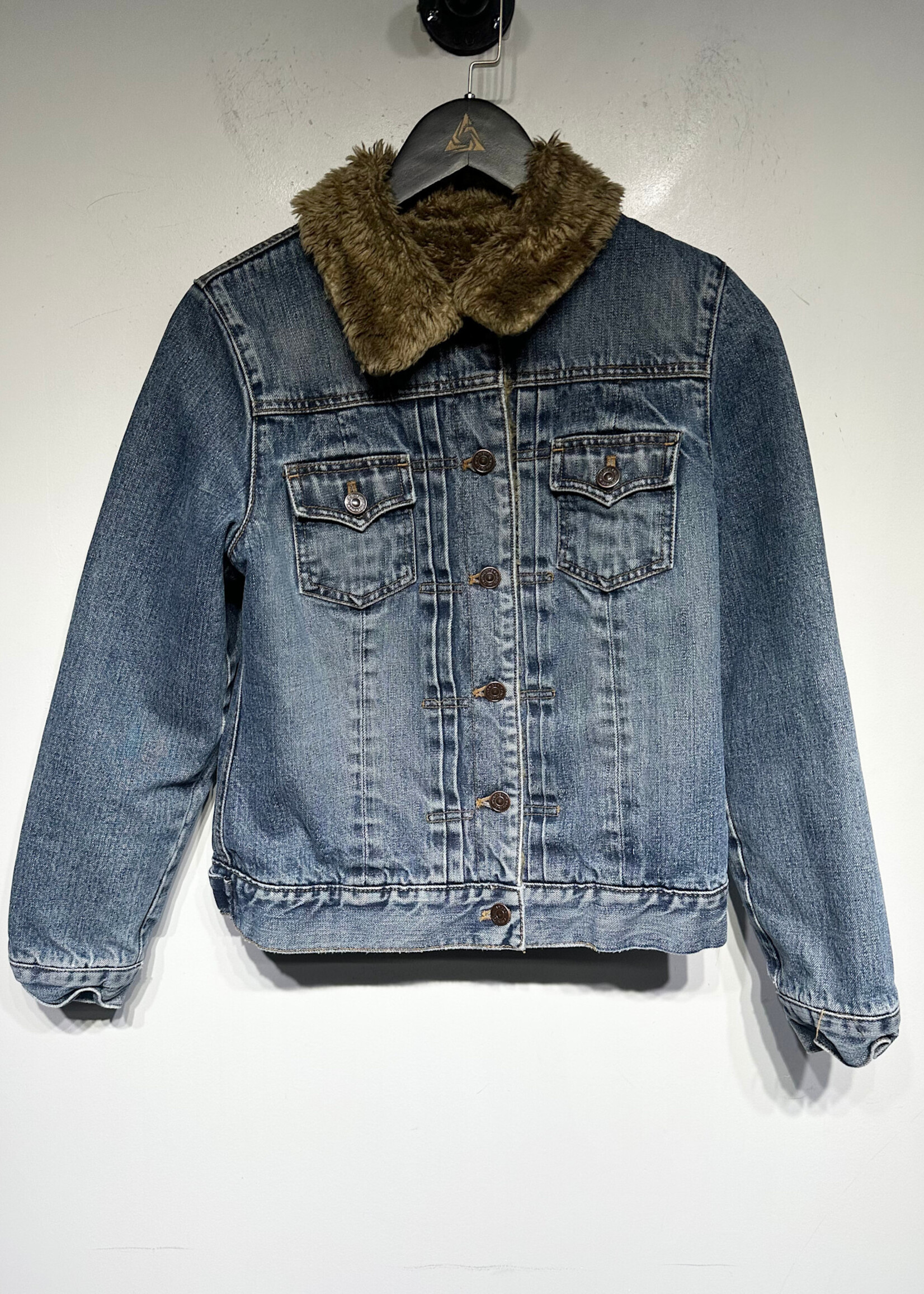 Gap Y2K Faux Fur Denim Jacket XS