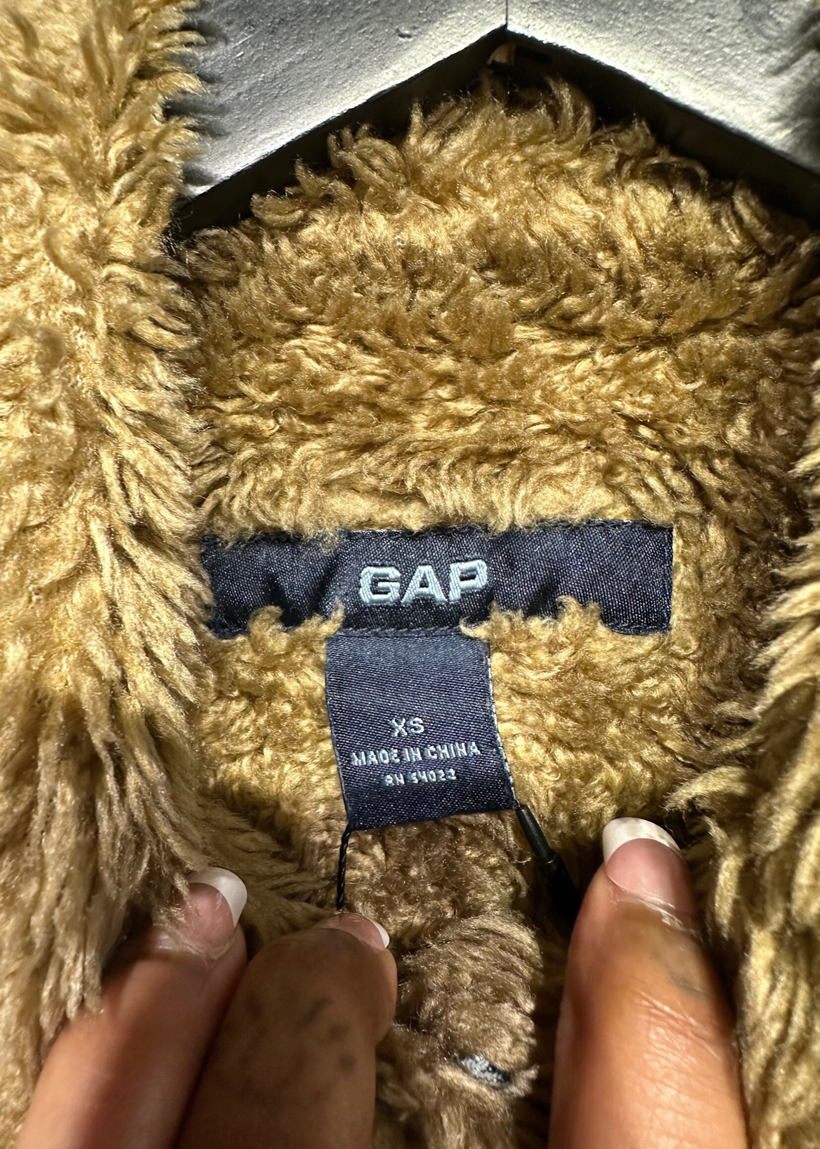 Gap Y2K Faux Fur Denim Jacket XS