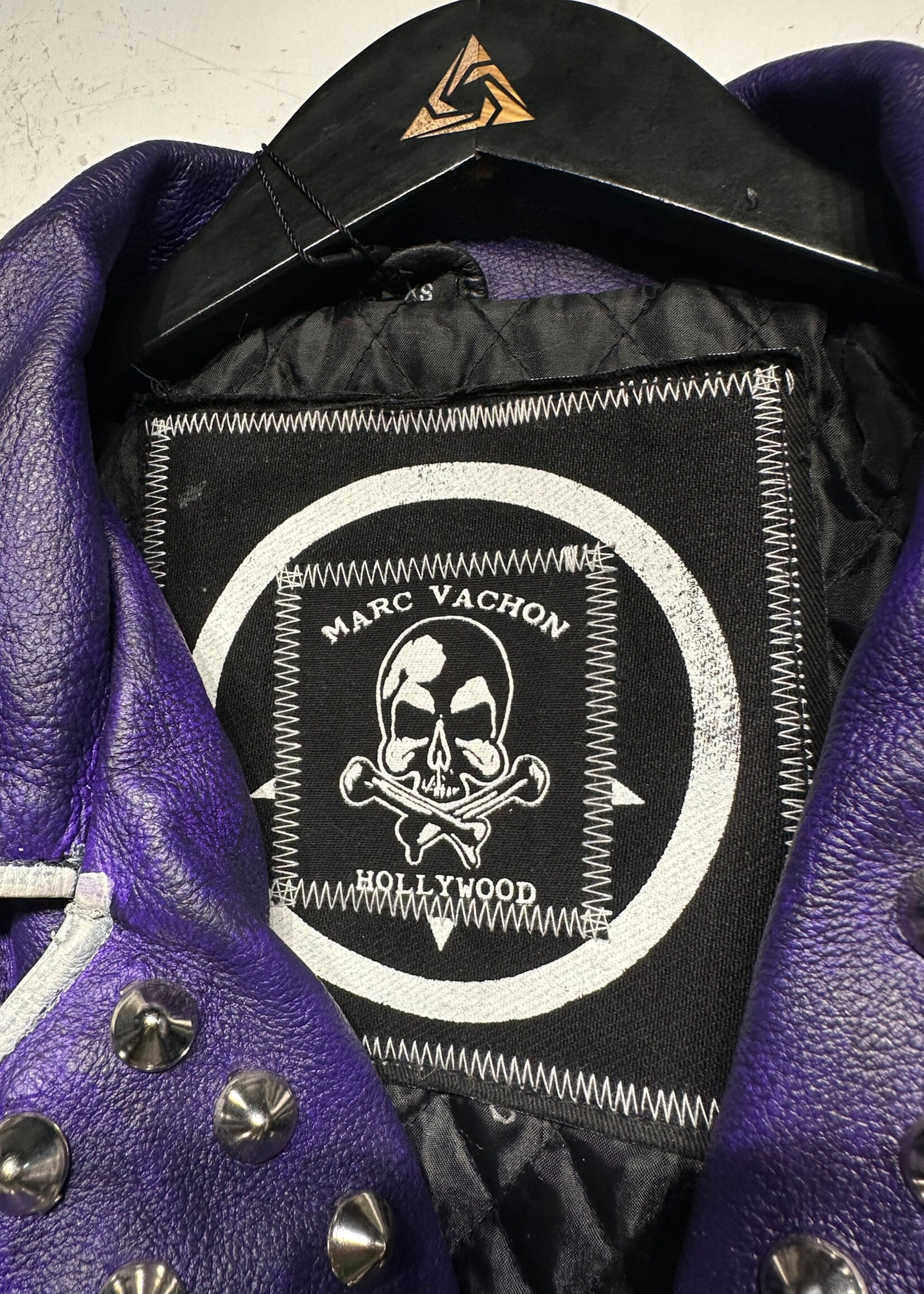Marc V. Black Purple Biker Jacket Masc XS Retail: $2500