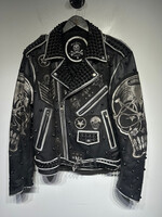 Marc V. Black Biker Jacket Masc M Retail:$2500