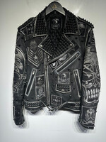 Marc V. Black Biker Jacket Masc M Retail: $2500