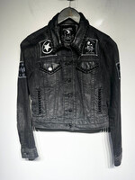 Marc Vachon Studded Patch Jean Jacket Fem XS/S