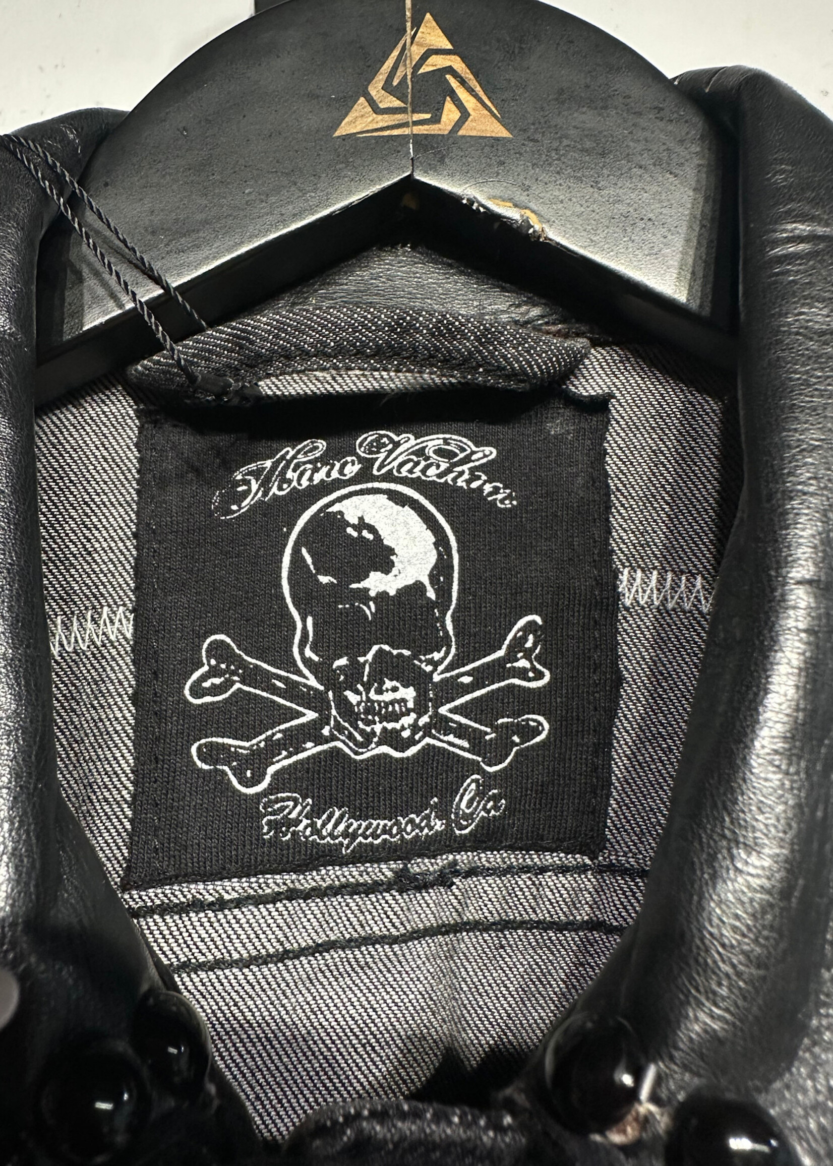Marc Vachon Studded Patch Jean Jacket Fem XS/S