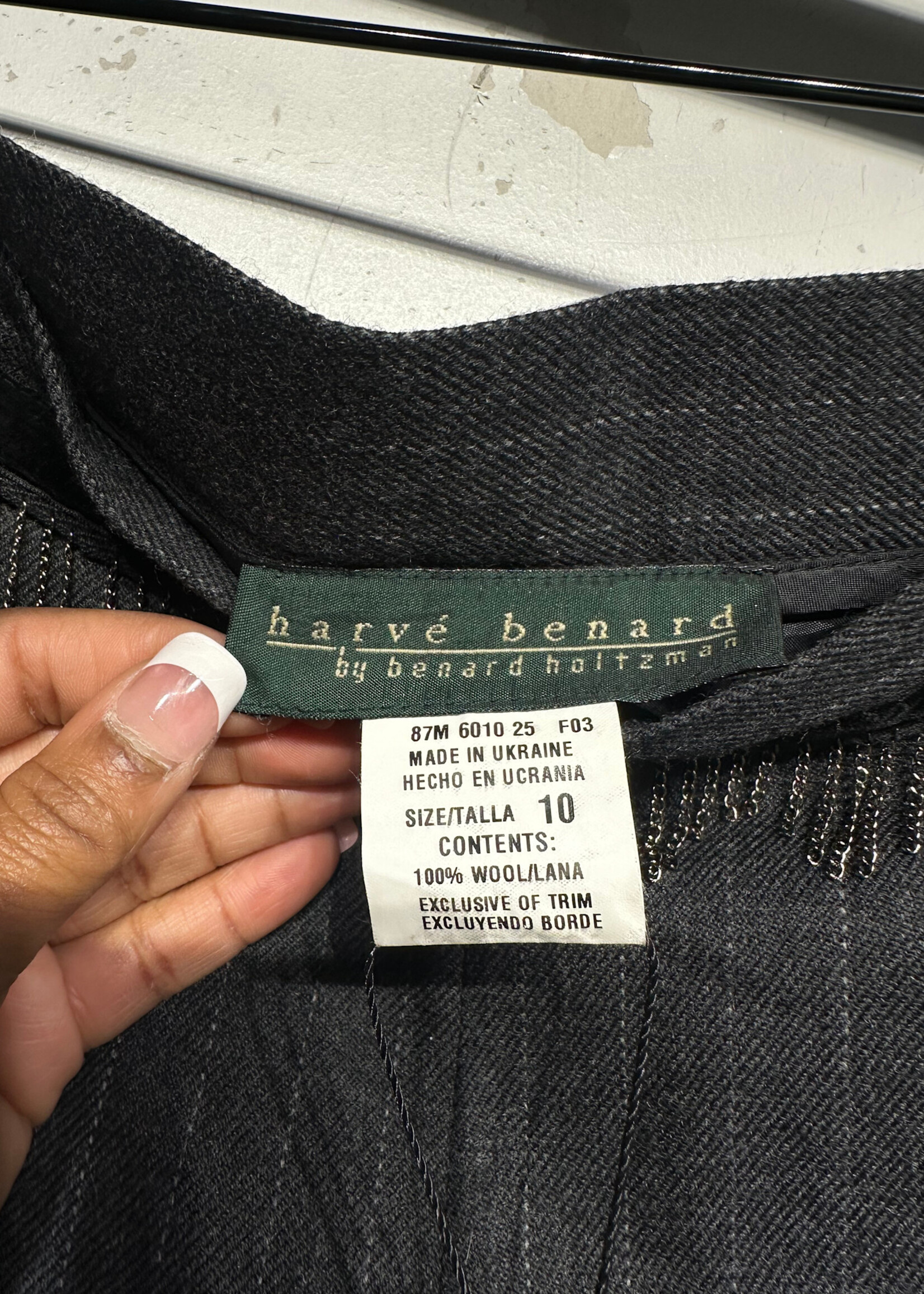 Harve Benard Wool Tassle Pin Stripe Pants Fem 31