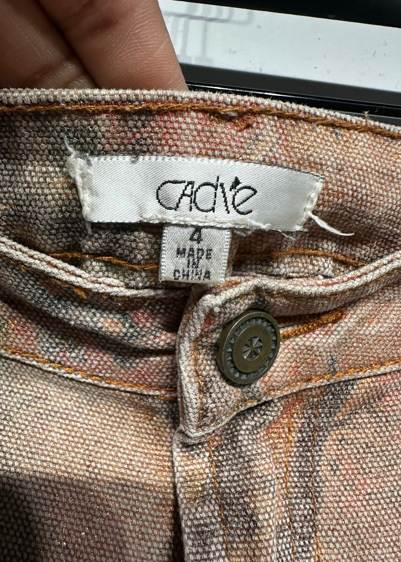 Cache Animal Printed Y2K Low Rise Jeans 28