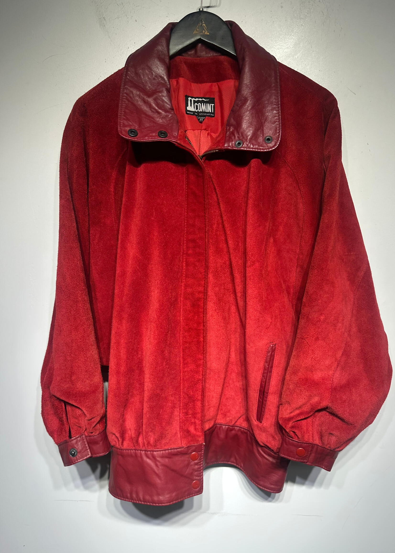 Comint Red Leather Jacket As Is Masc M