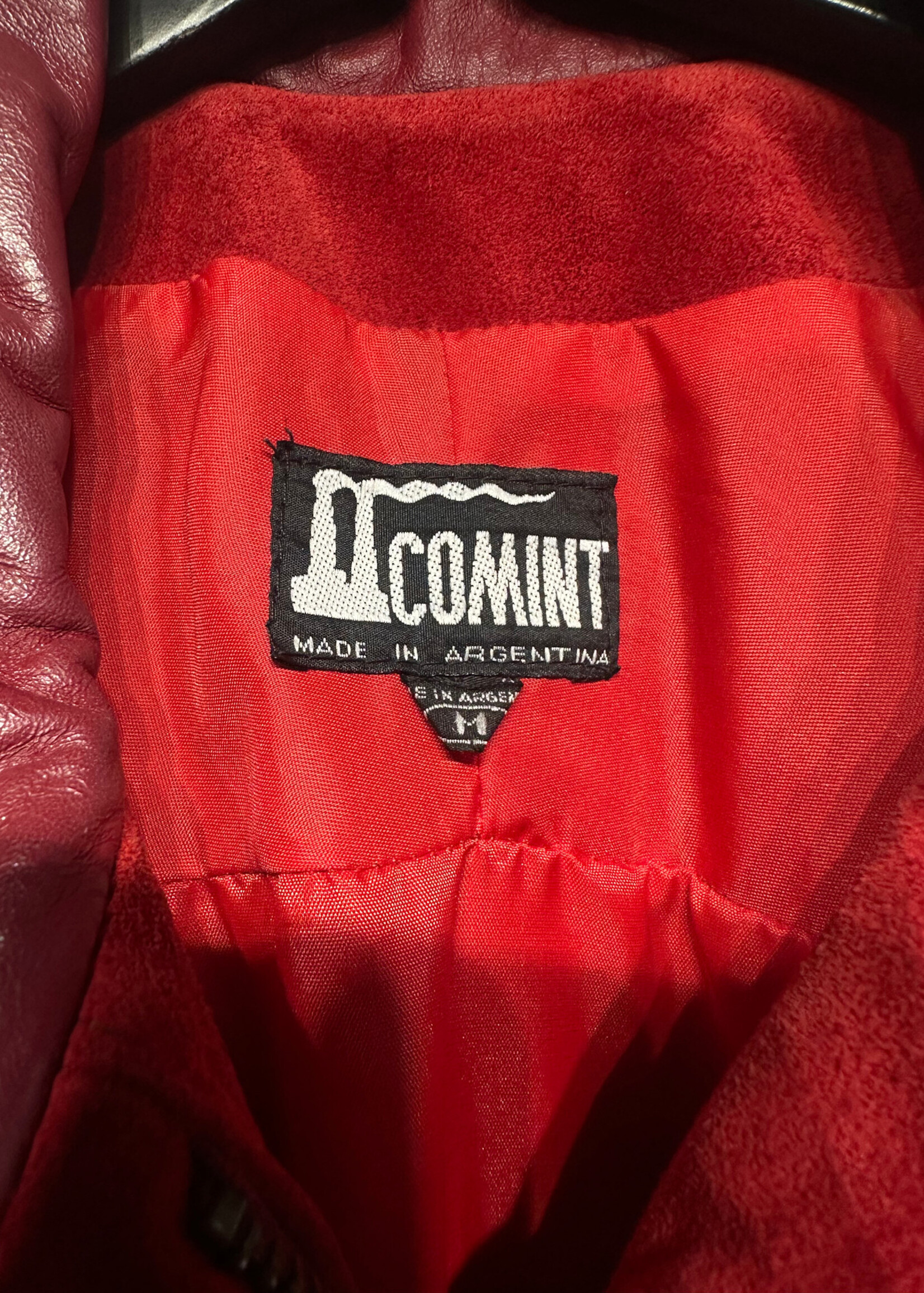 Comint Red Leather Jacket As Is Masc M
