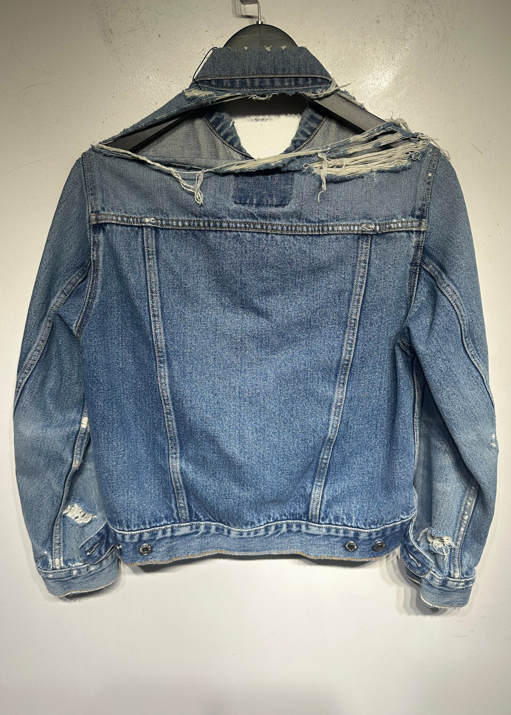 Levis Sandwash Big Distressed Back Jean Jacket M