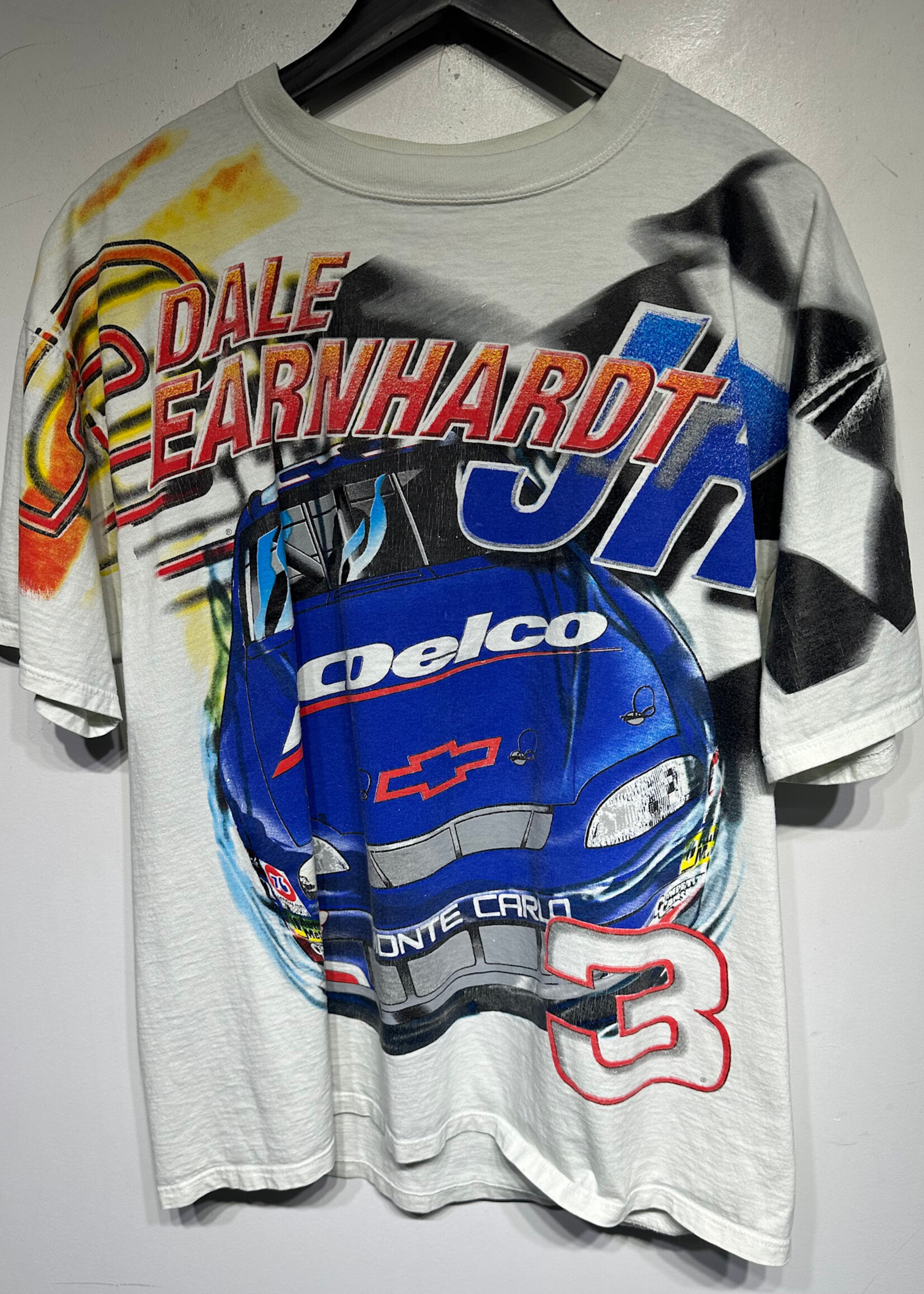 Chase Authentics Dale Earnhardt White AOP Tee L