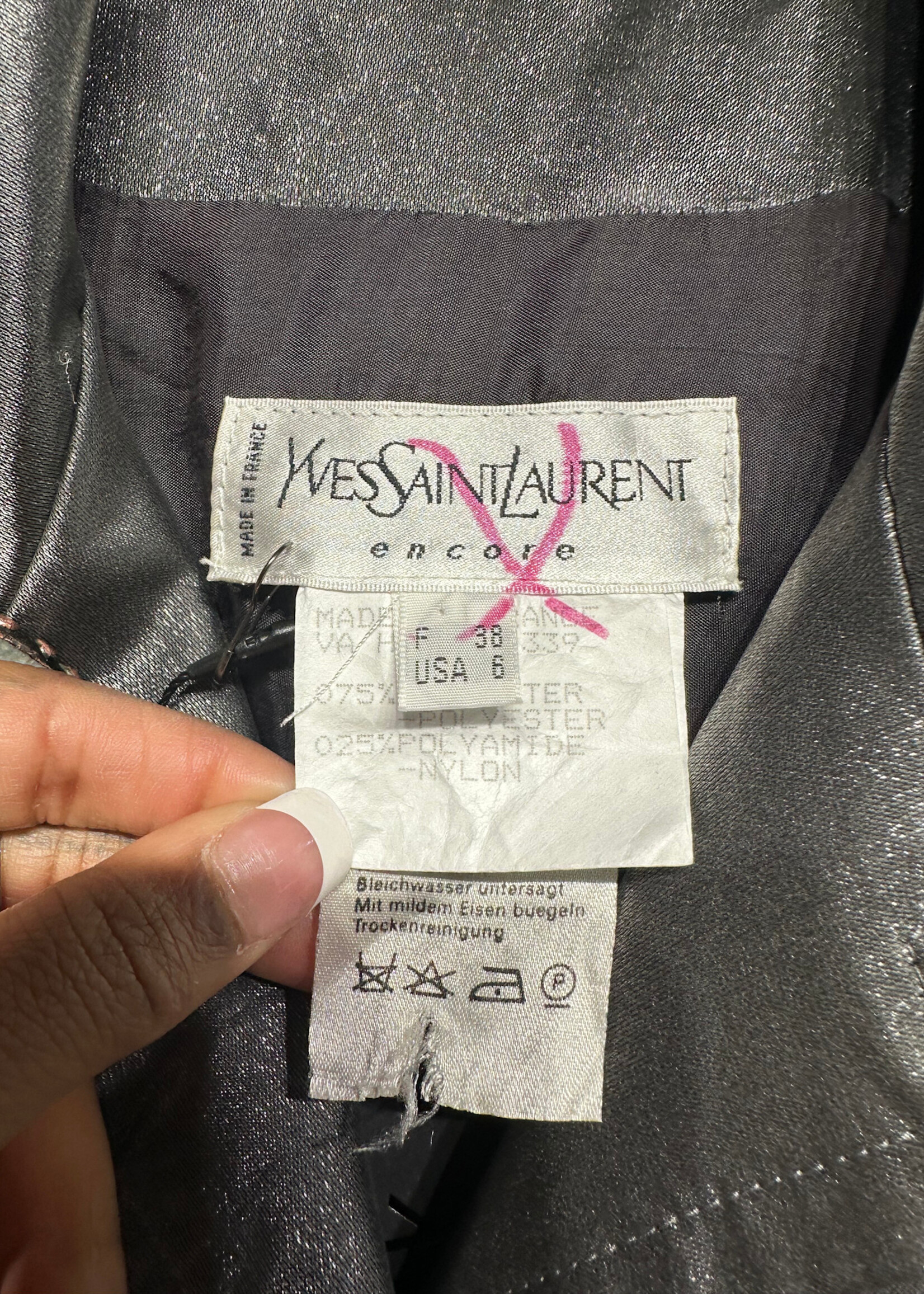 YSL IRIDESCENT SILVER OVER SHIRT FEM M