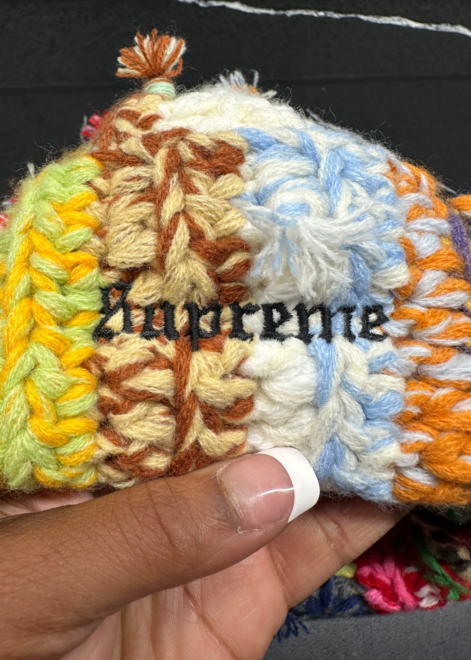 Supreme Multicolor Thick Knitted Beanie OS