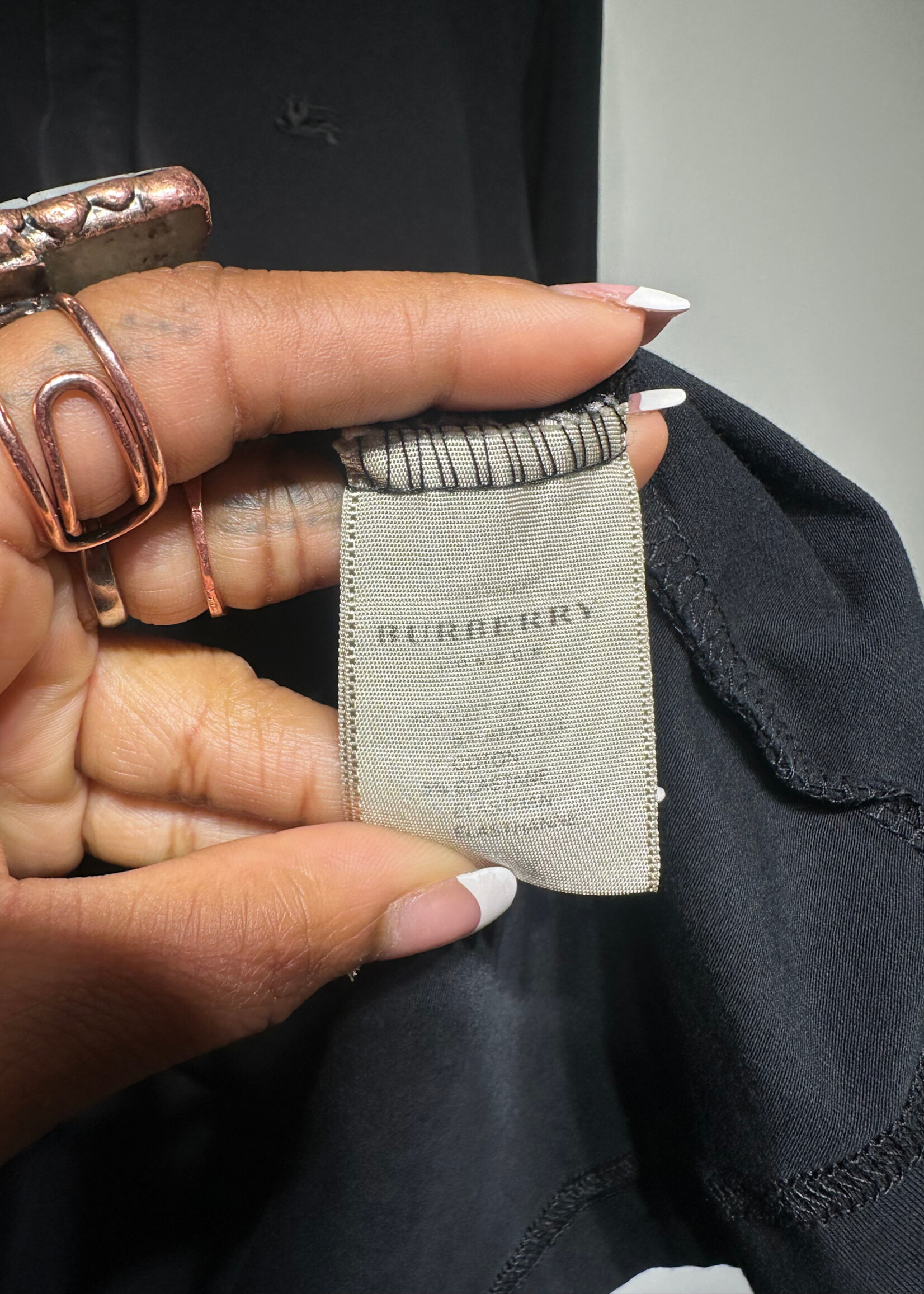 Burberry Black LS Polo Masc XXL