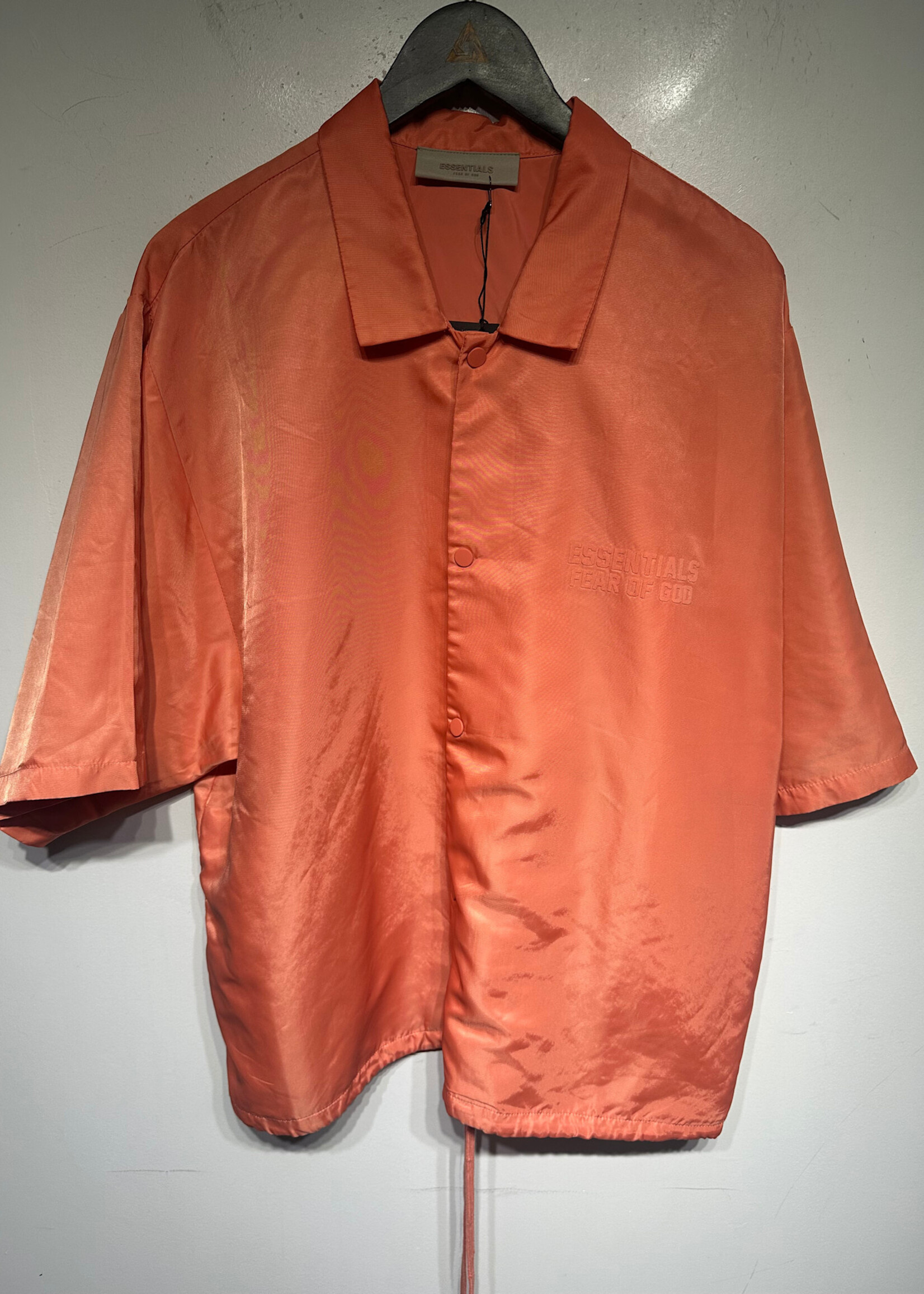 Fear Of God Essentials Pink Salmon Nylon SS B/U Shirt L