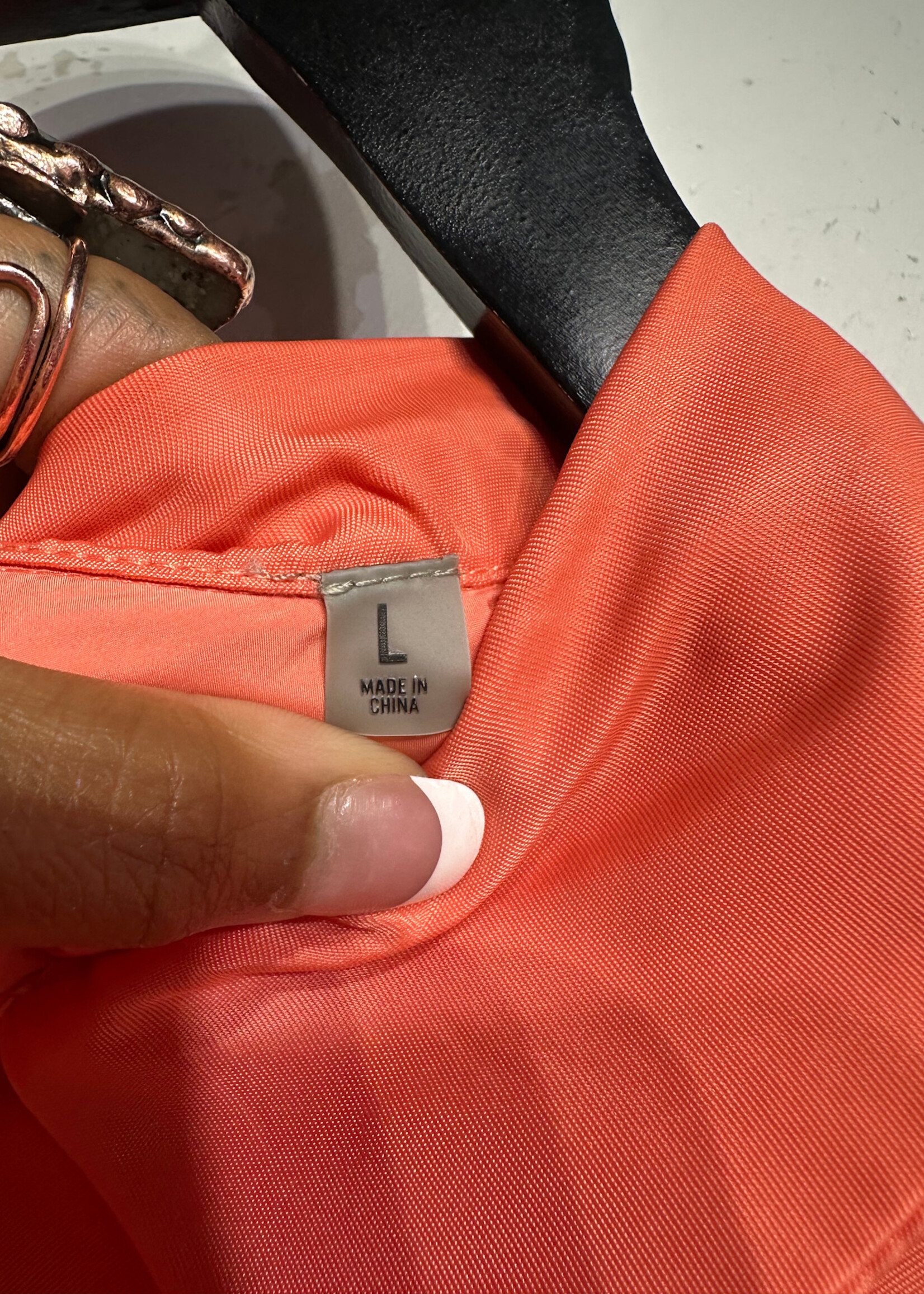Fear Of God Essentials Pink Salmon Nylon SS B/U Shirt L