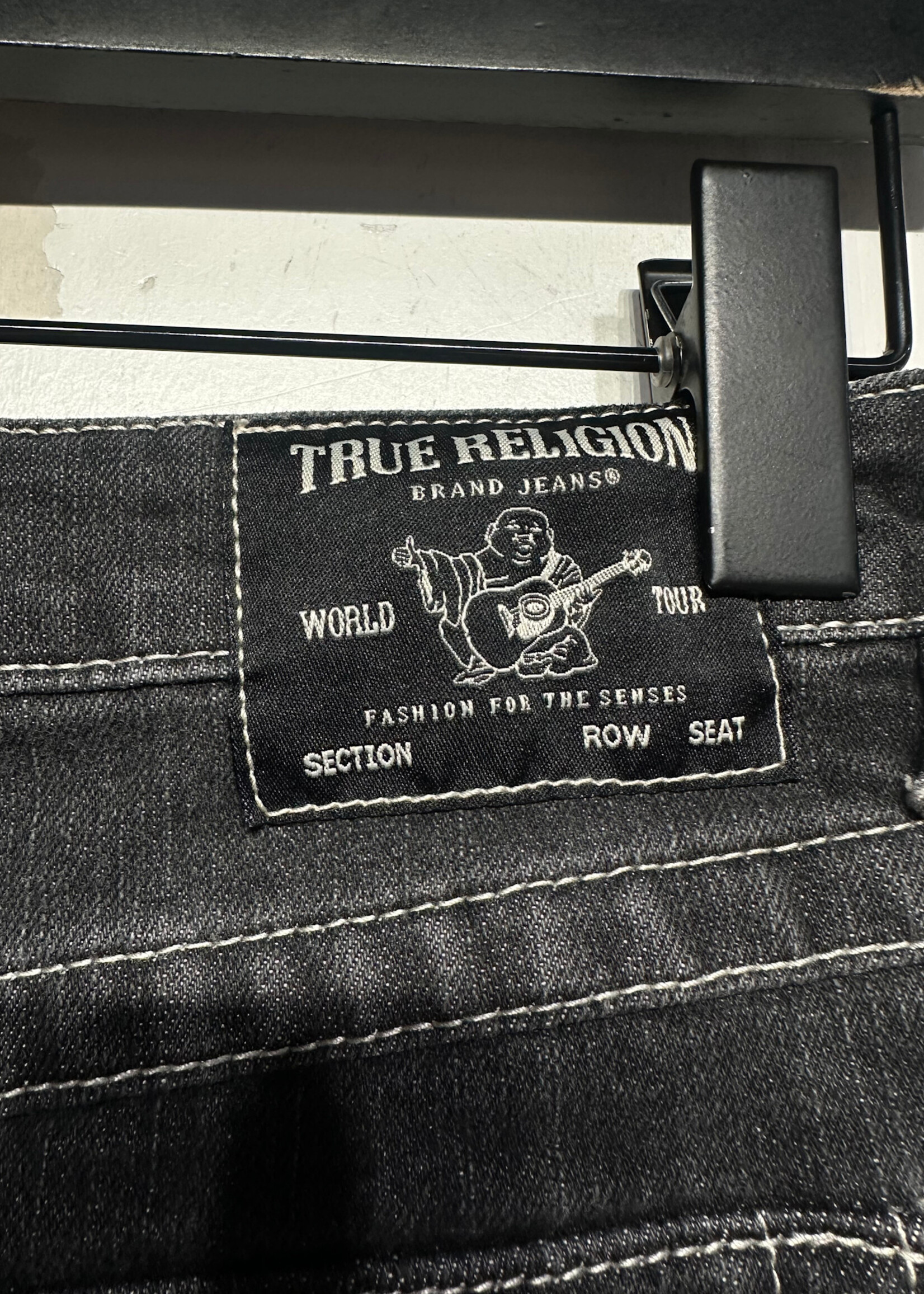 True Religion Raw Hem Black Jean Mini Skirt 24