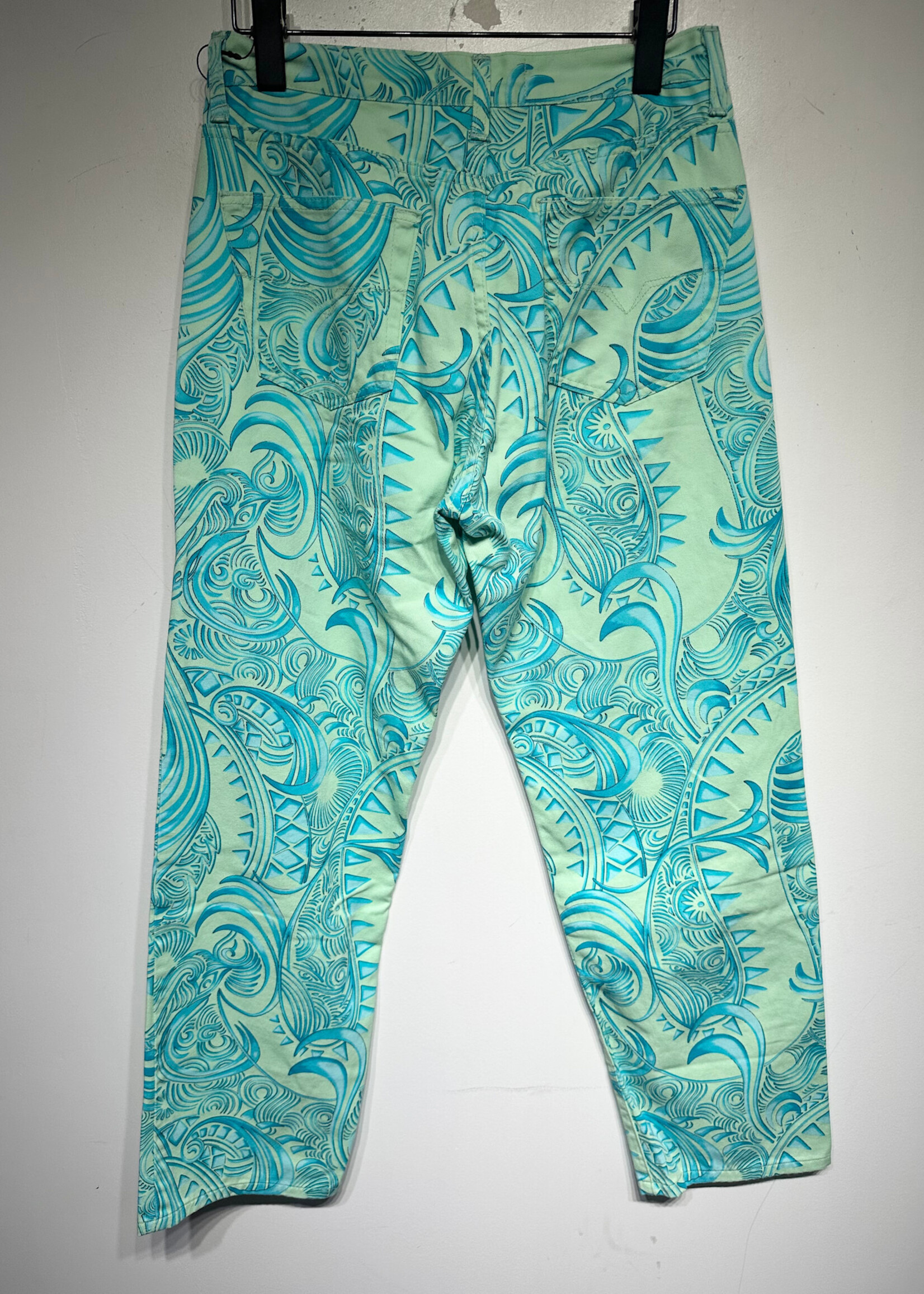 Versace Blue Tropical Print Jeans 27