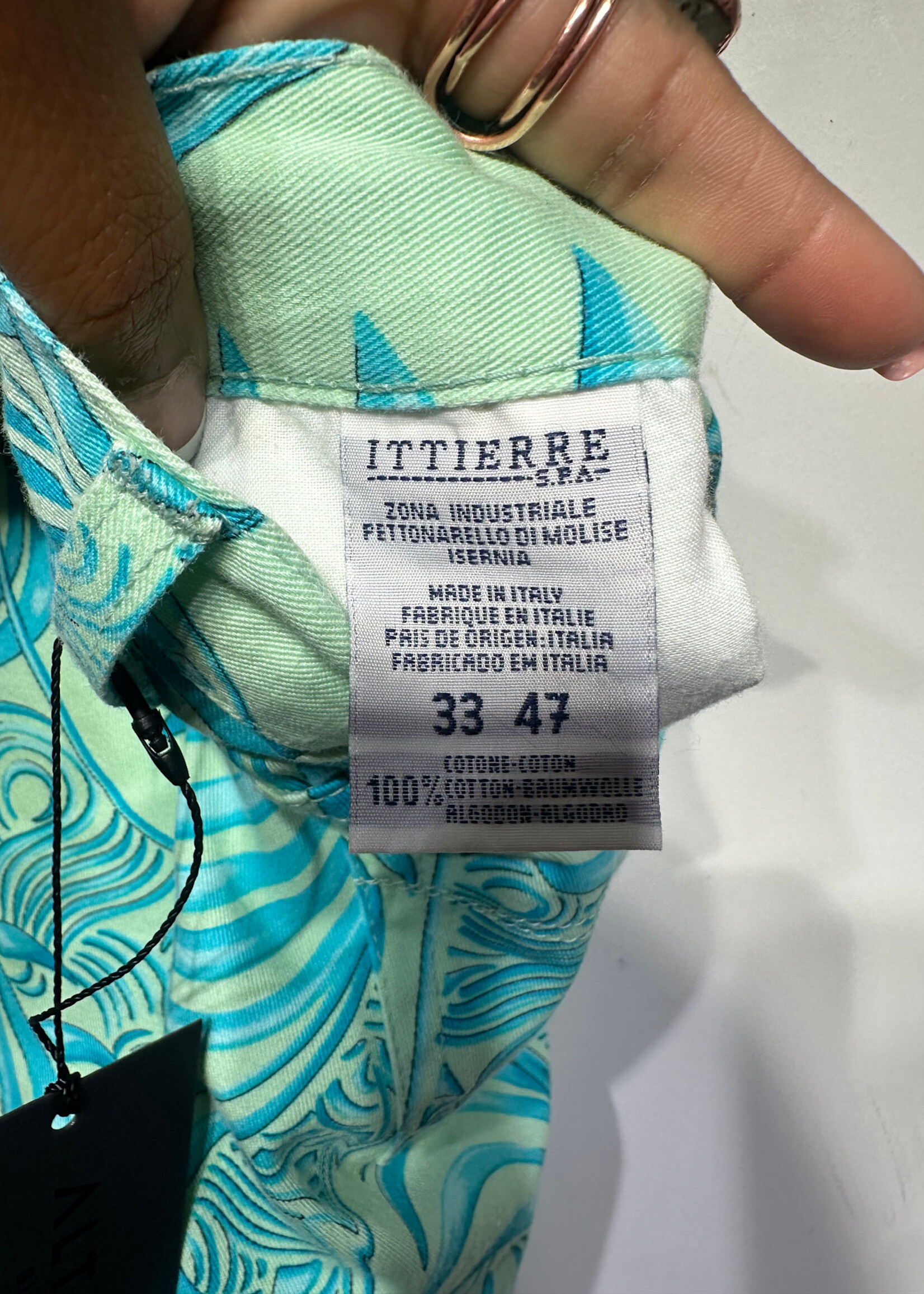 Versace Blue Tropical Print Jeans 27