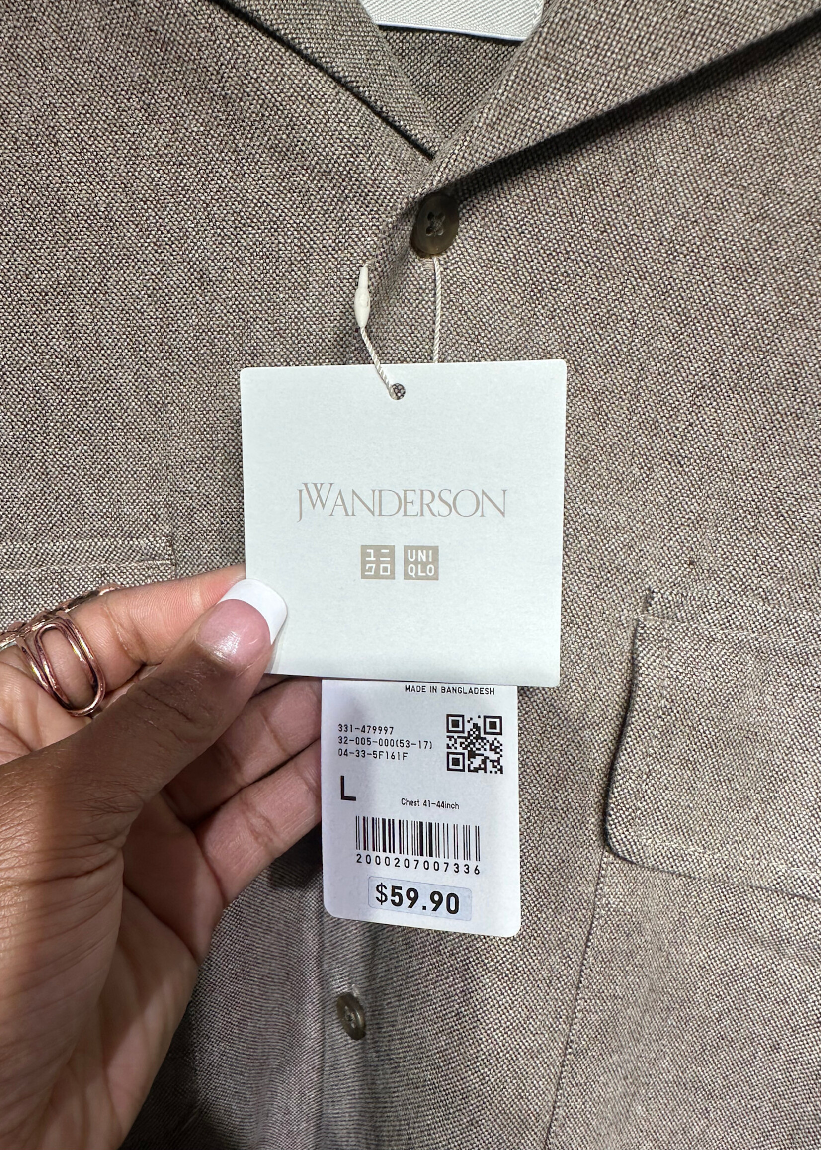 JW Anderson Light Brown Crop Shirt L