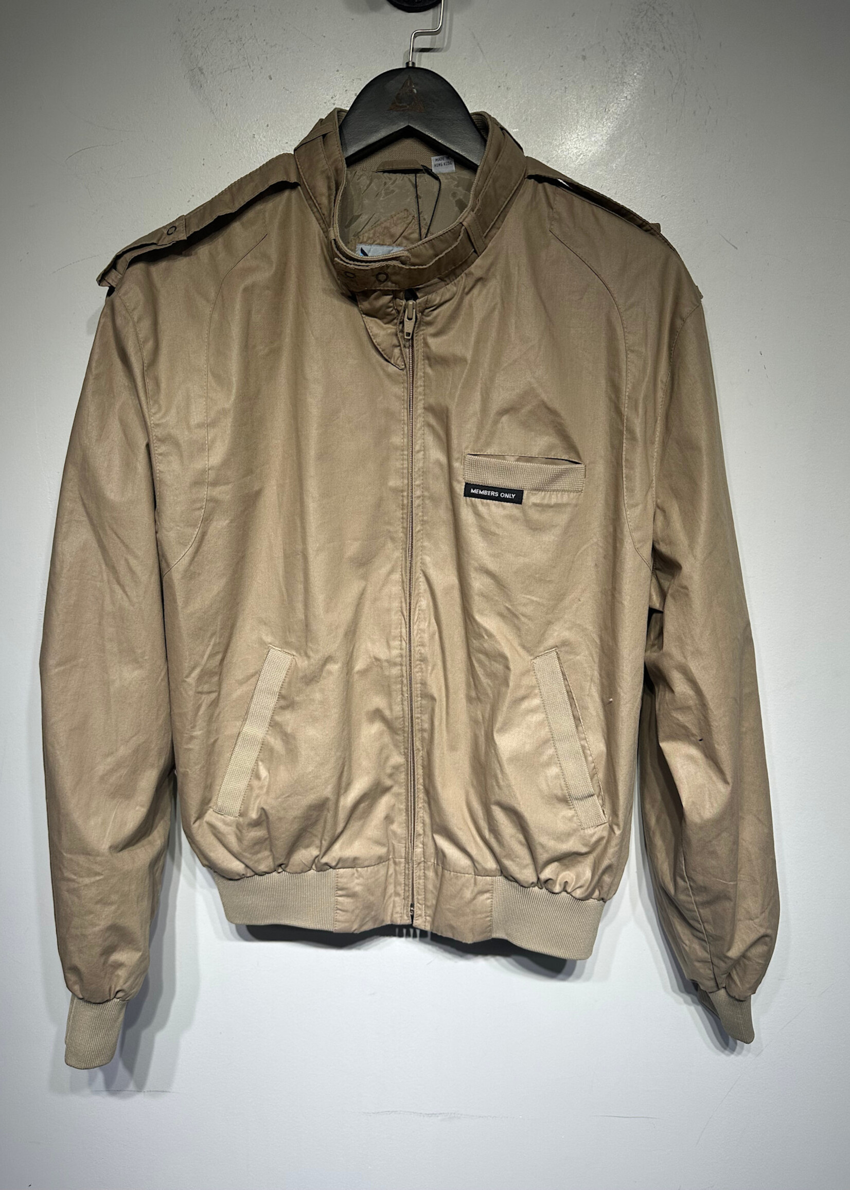 Members Only Tan Zip Jacket Masc M