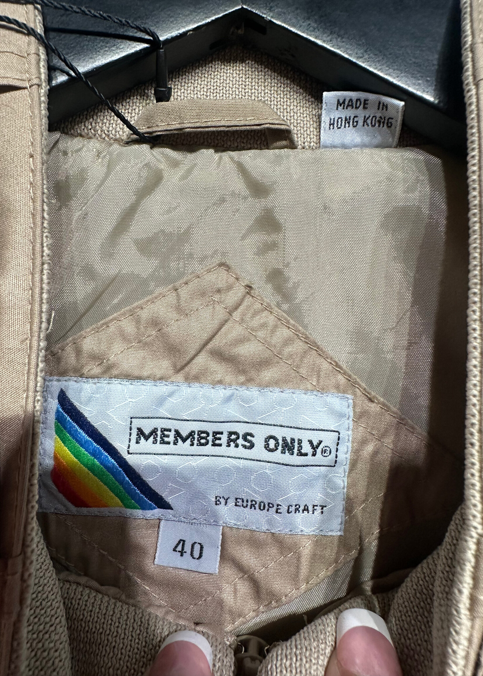 Members Only Tan Zip Jacket Masc M