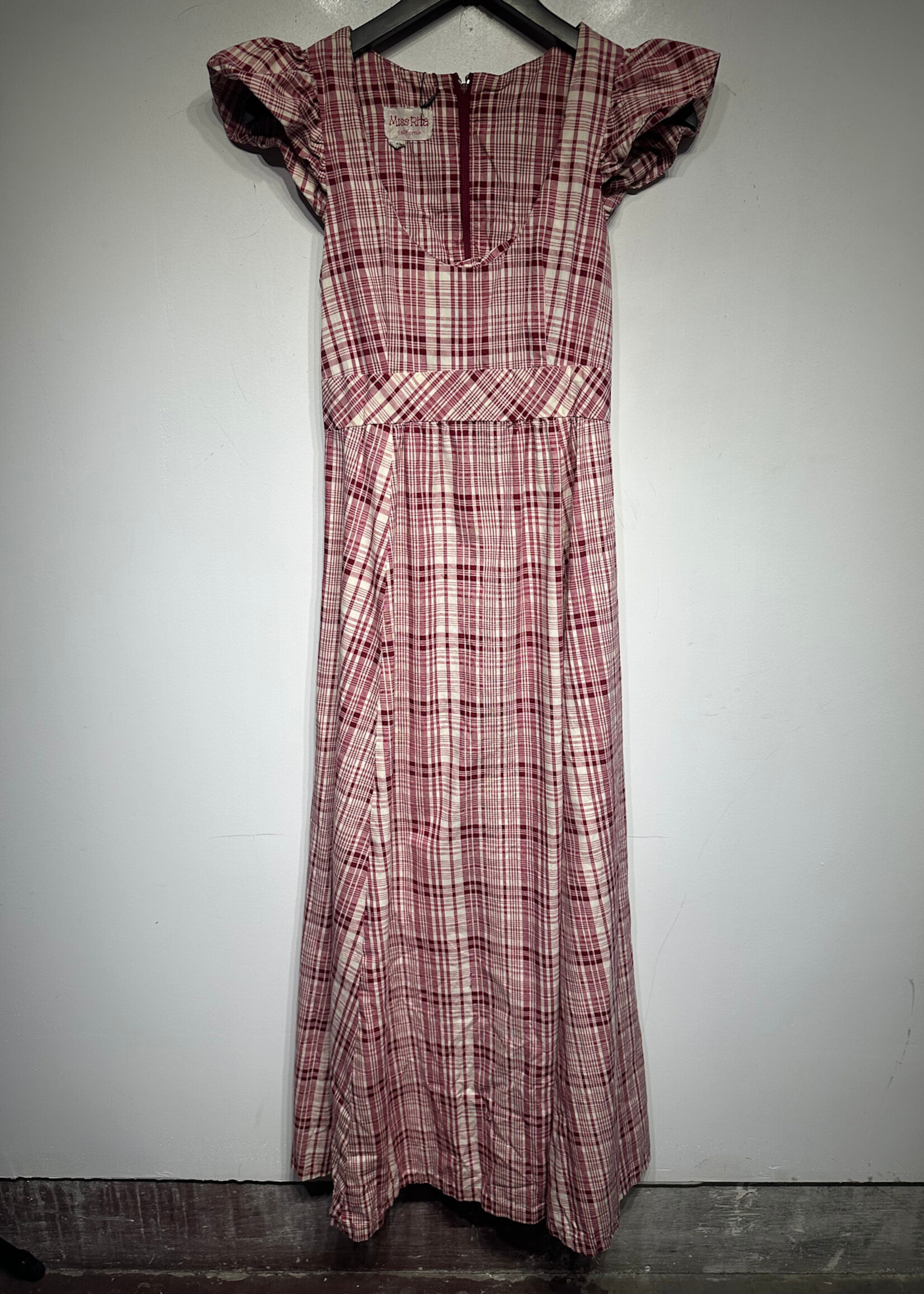 Miss Rita Red Gingham Maxi Dress XS/S