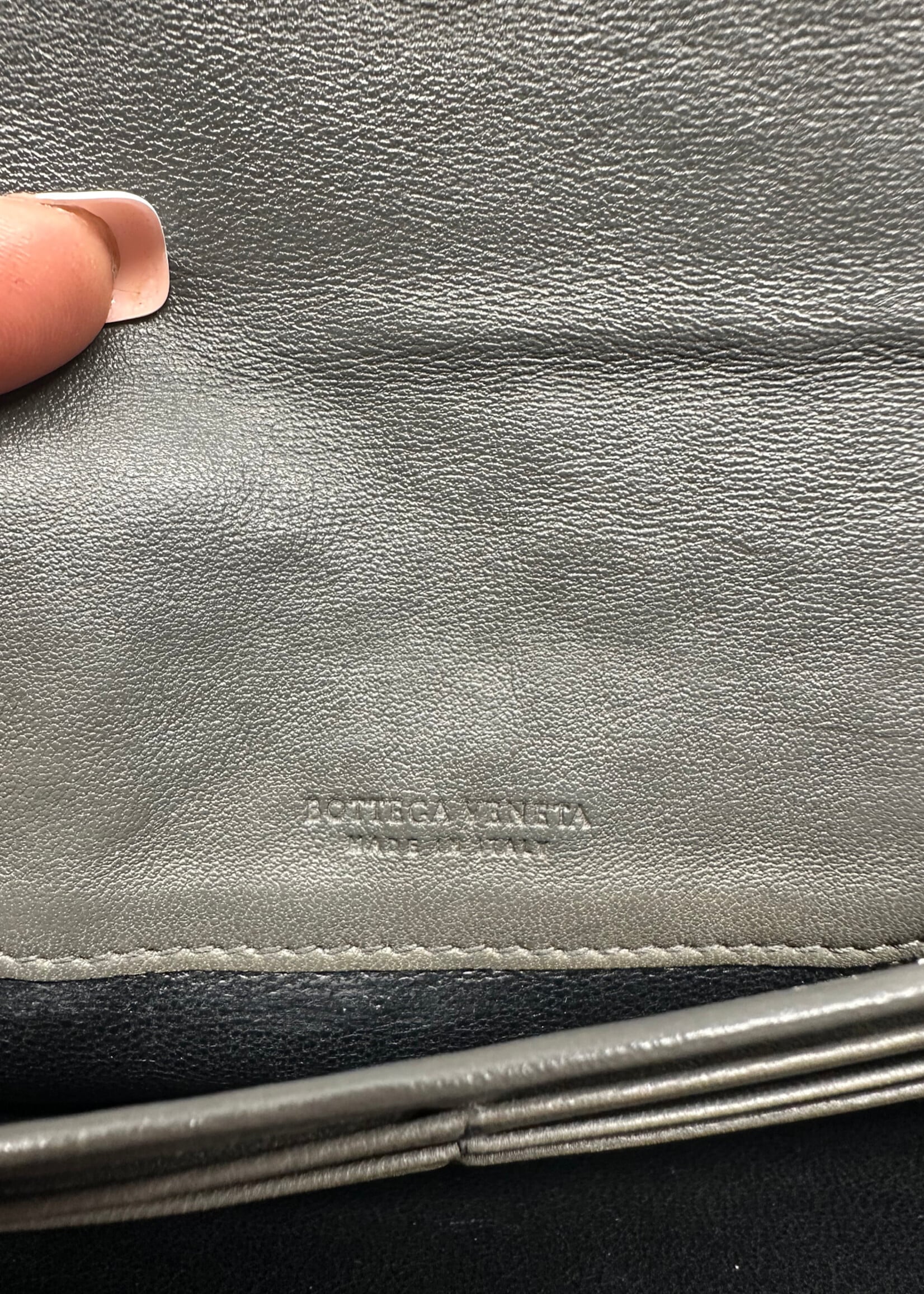 Bottega Veneta Dark Grey Zipper Wallet
