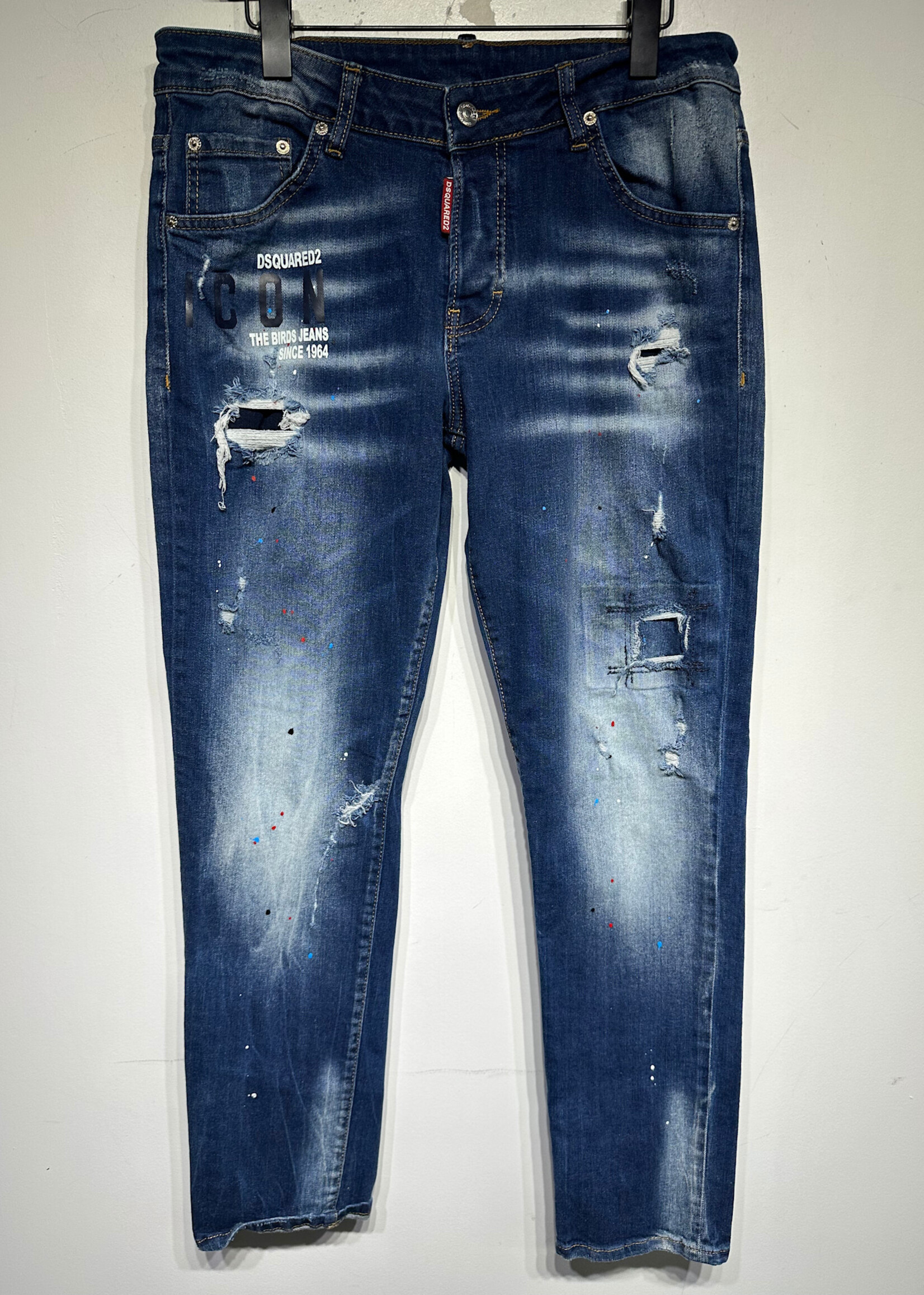 DSquared2 Distressed Repaired Dark Denim Masc 33