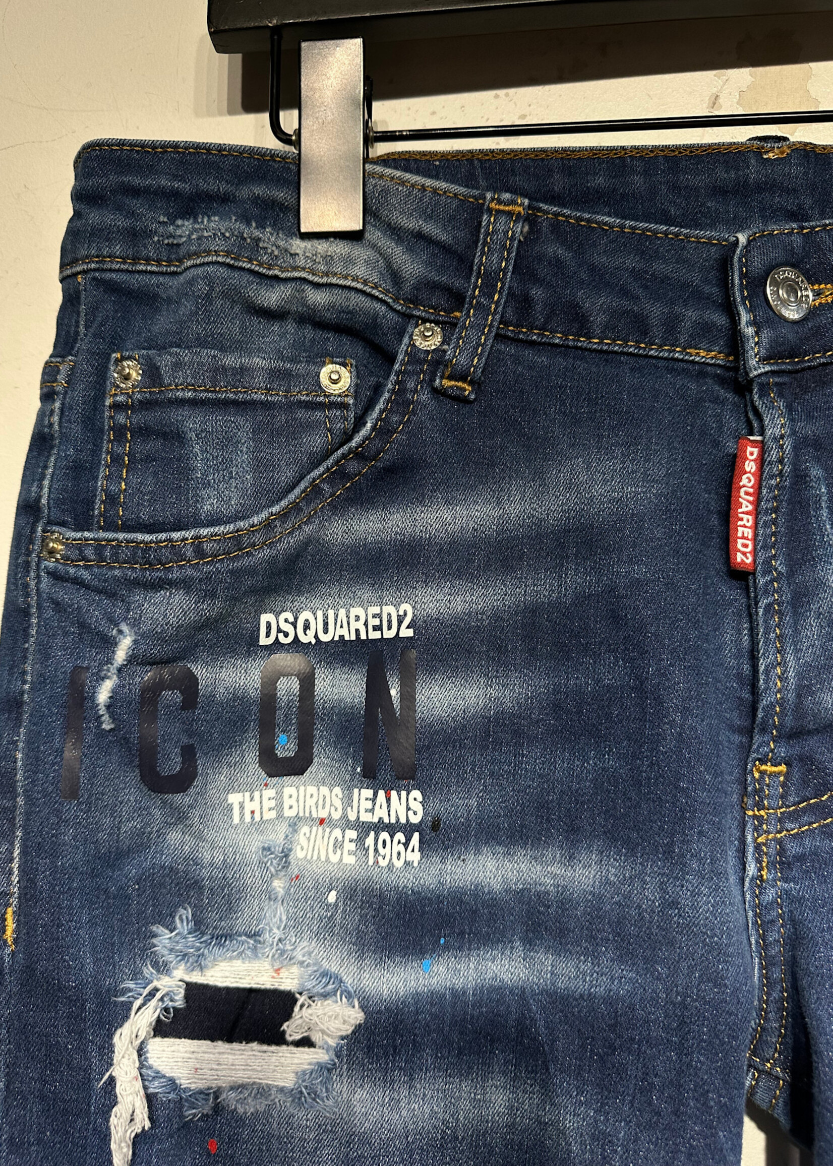 DSquared2 Distressed Repaired Dark Denim Masc 33