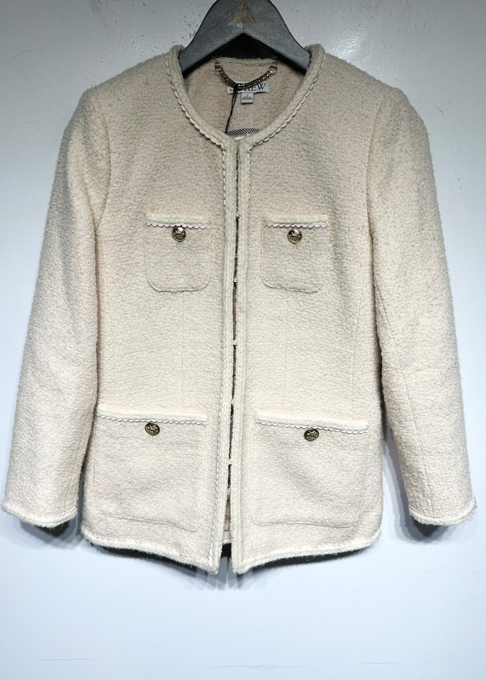 J Crew Chanel Style Cream Blazer XS/S