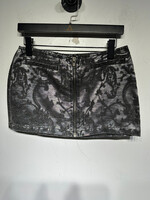 Guess Collection Grey Floral Mini Zipper Skirt 26