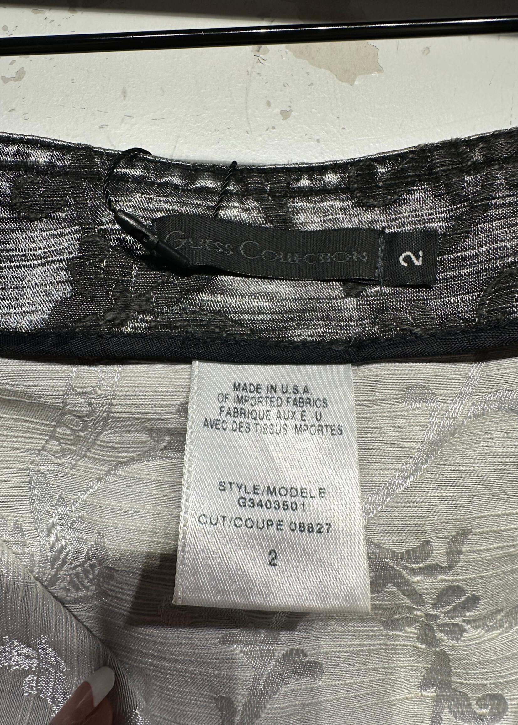 Guess Collection Grey Floral Mini Zipper Skirt 26