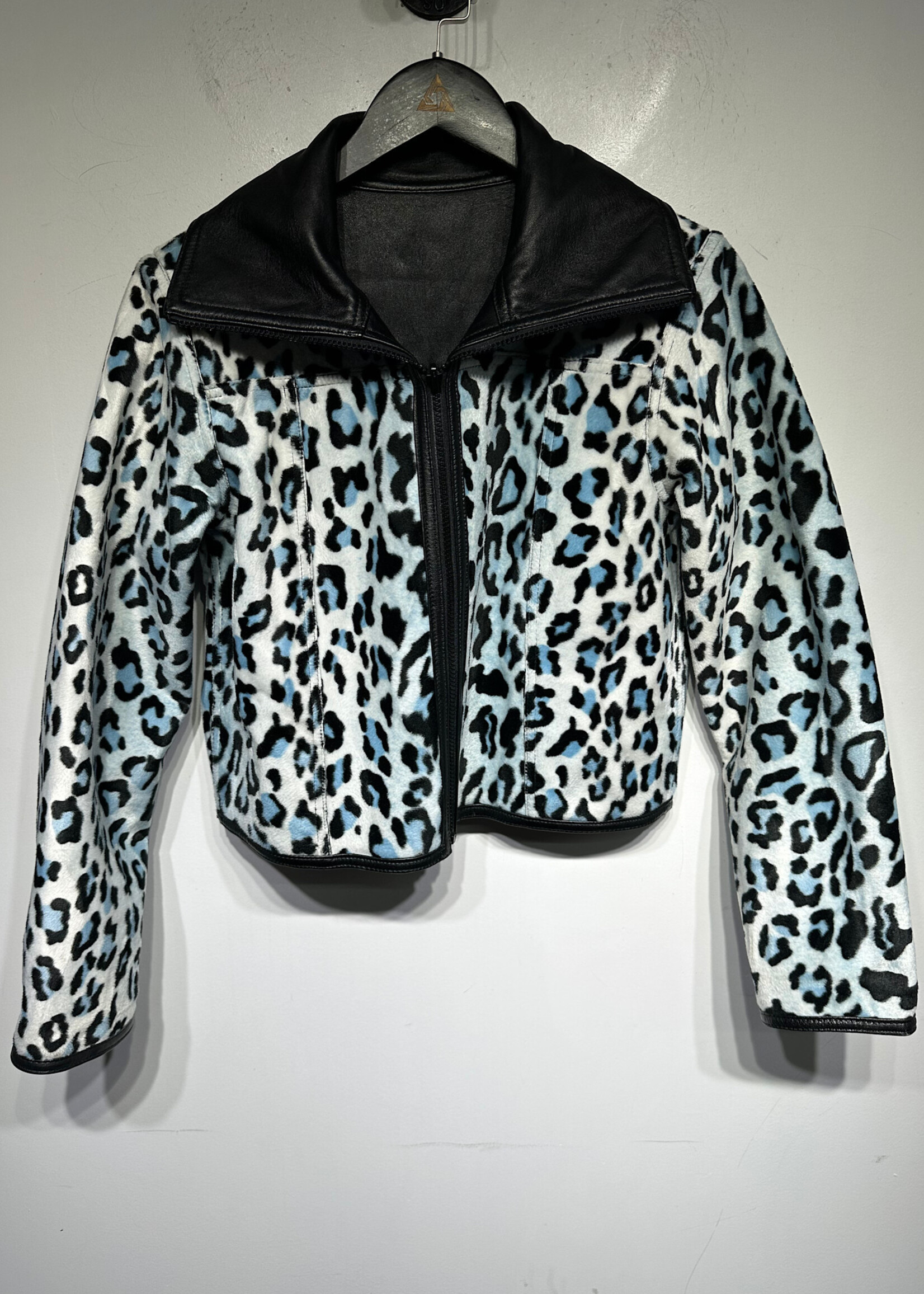 Wilsons Maxima Black Leopard Print Reversible Jacket M