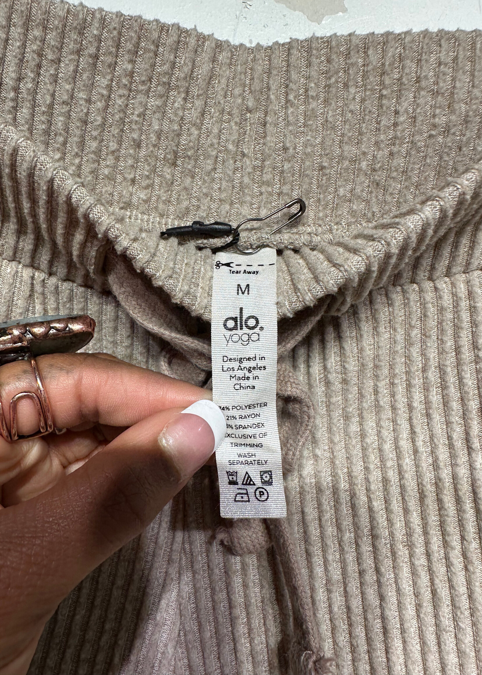 ALO Brown Ribbed Leggings M