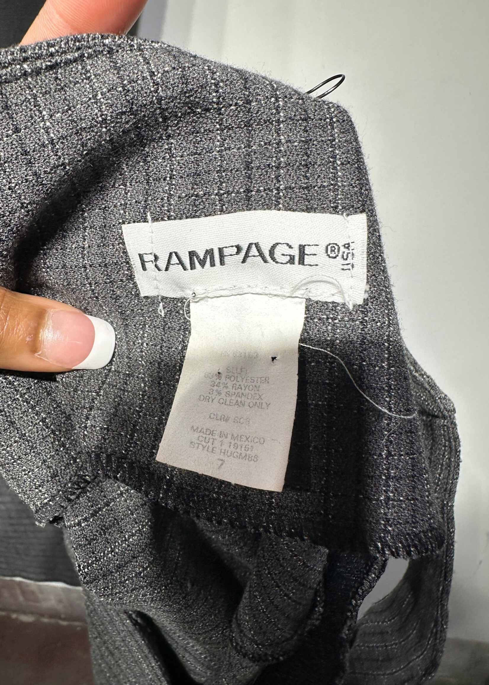 Rampage Grey Plaid 2 PC Set M