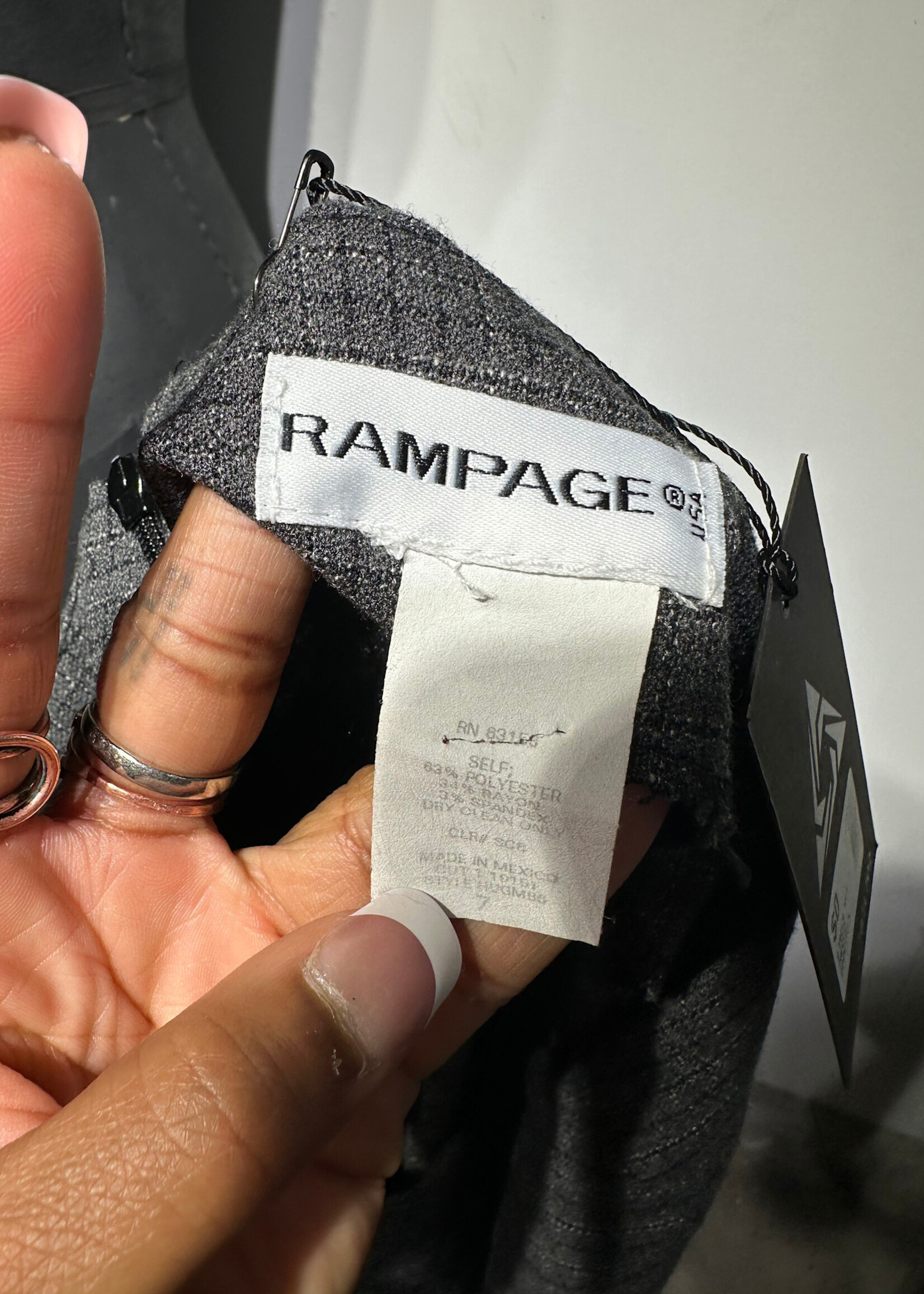 Rampage Grey Plaid 2 PC Set M