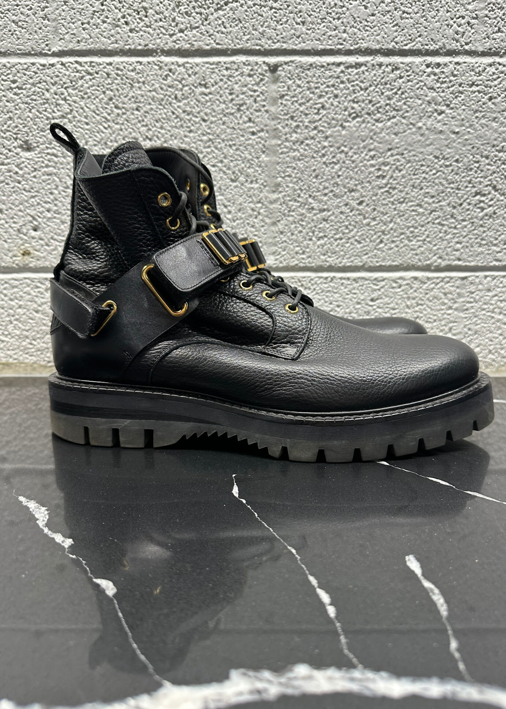 Versace Medusa Head Black Leather Boots Masc 44/11