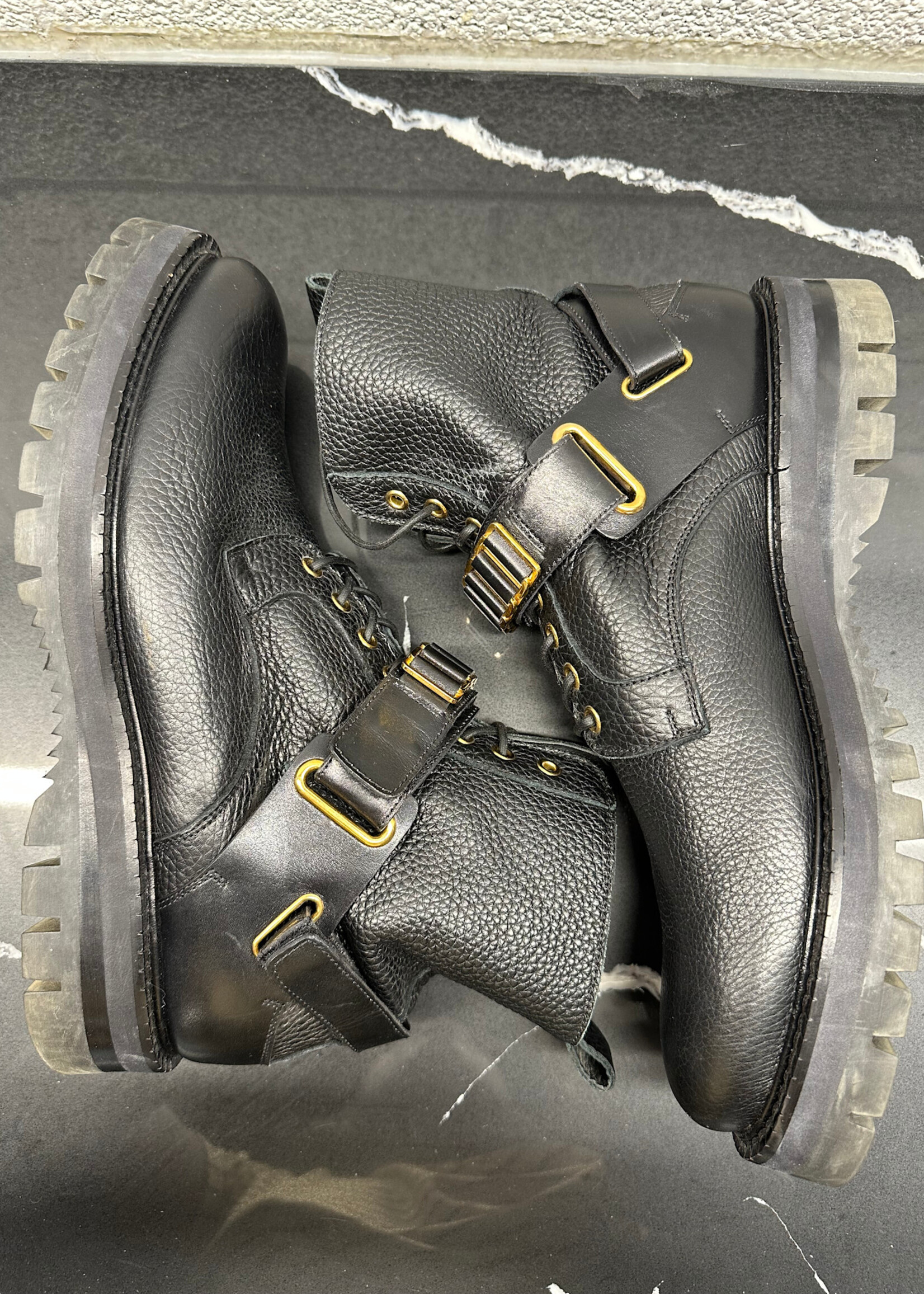 Versace Medusa Head Black Leather Boots Masc 44/11