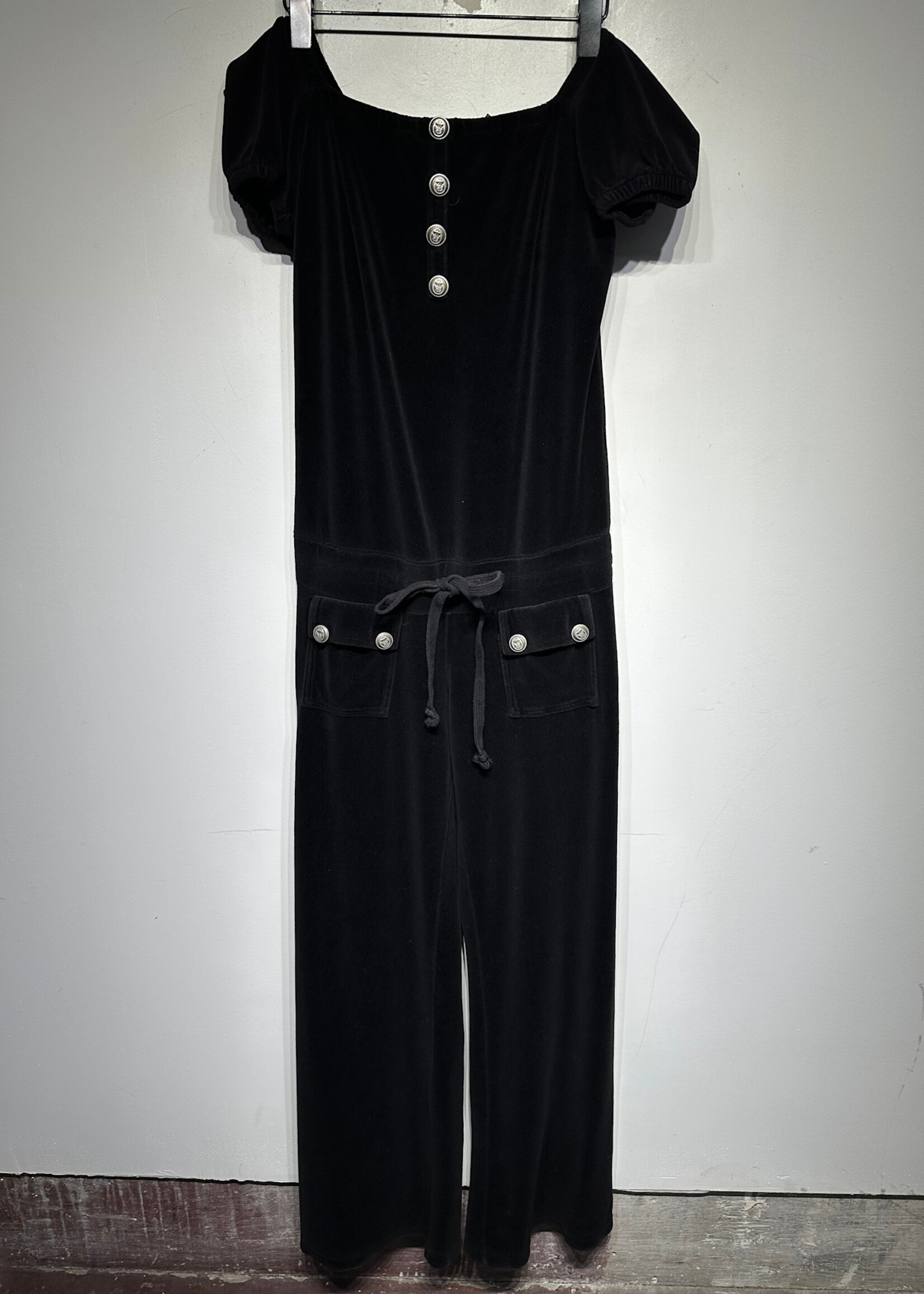 Juicy Couture Black Velour Jumpsuit M